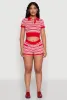 Daisy Striped Polo Crop Top sold by Rainbow