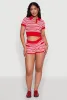 Daisy Striped Polo Crop Top sold by Rainbow