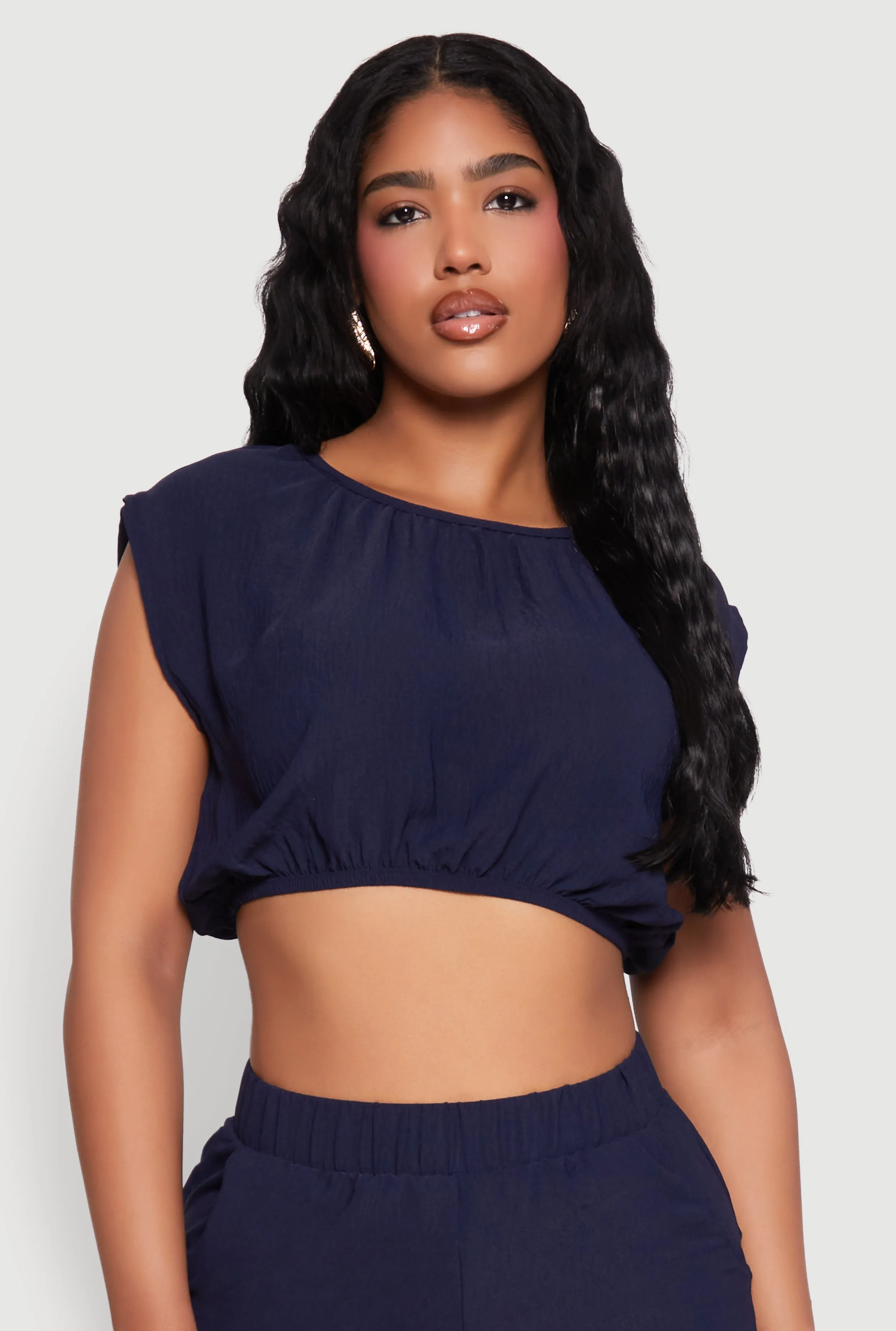 Airy Dolman Sleeve Crop Top sold by Rainbow