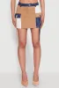 Color Blocked Denim Cargo Skirt sold by Rainbow