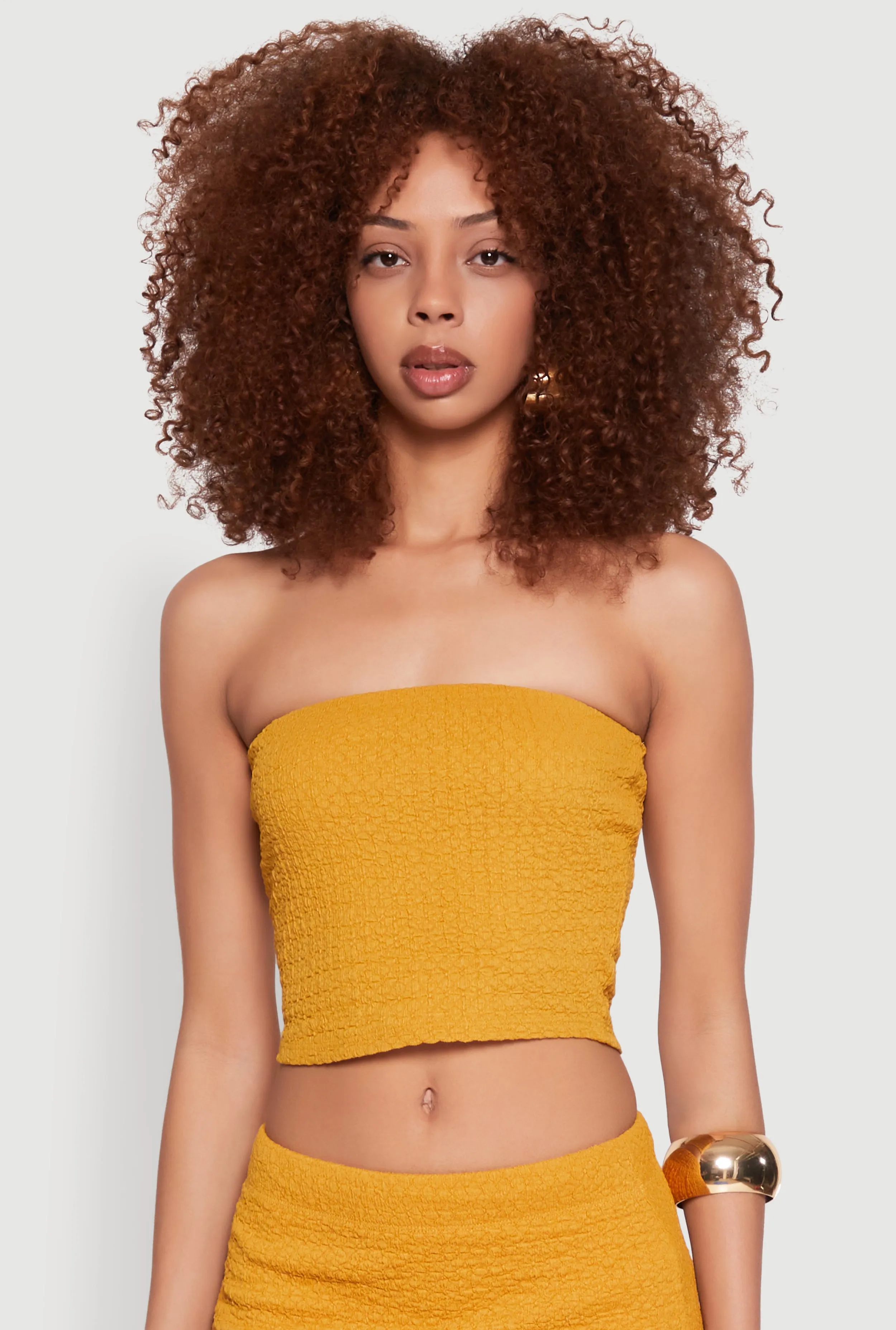 Texture Knit Cropped Tube Top sold by Rainbow