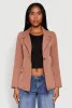 Padded Shoulder One Button Blazer sold by Rainbow