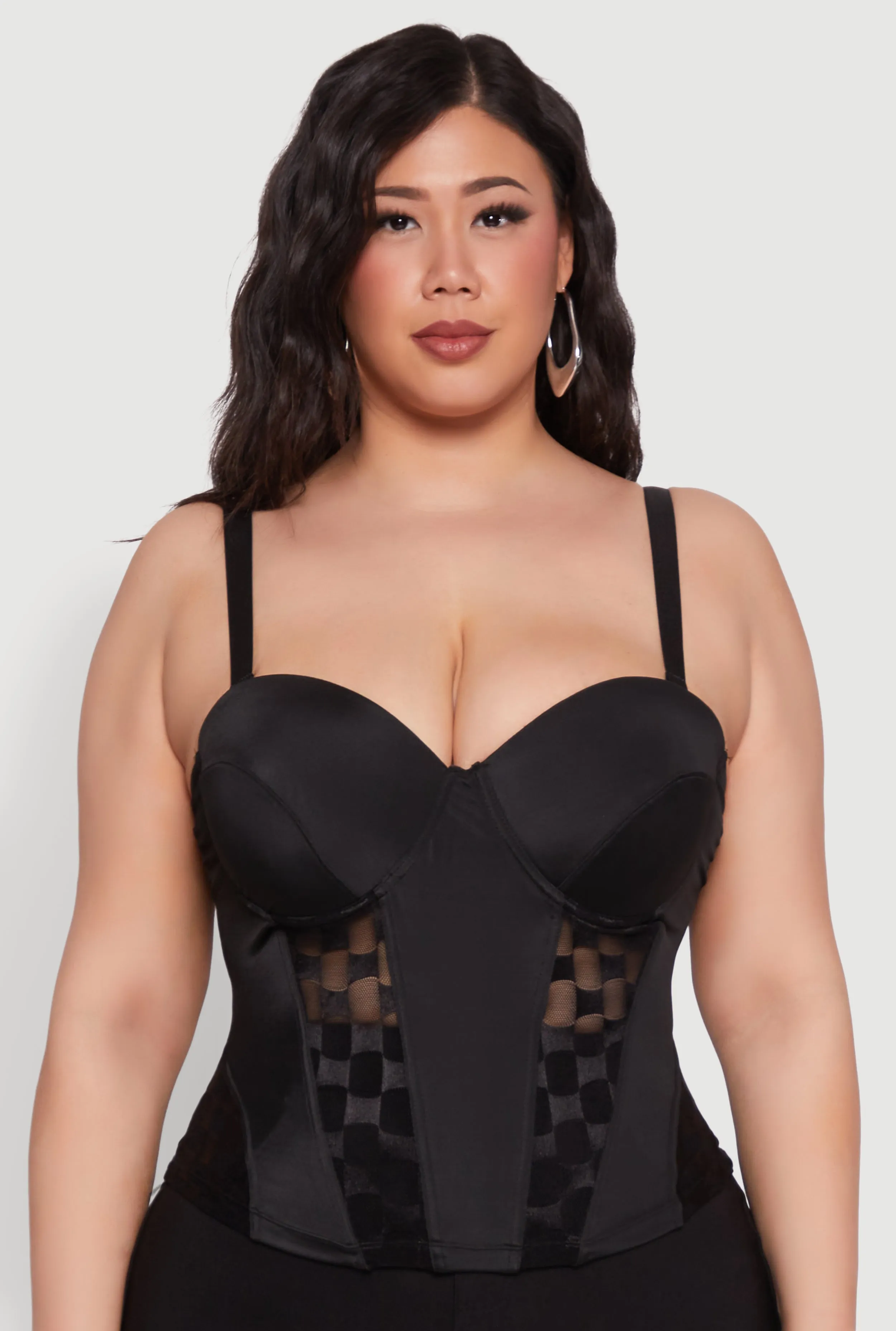 Plus Size Checkered Mesh Bustier Top sold by Rainbow product image thumbnail 2