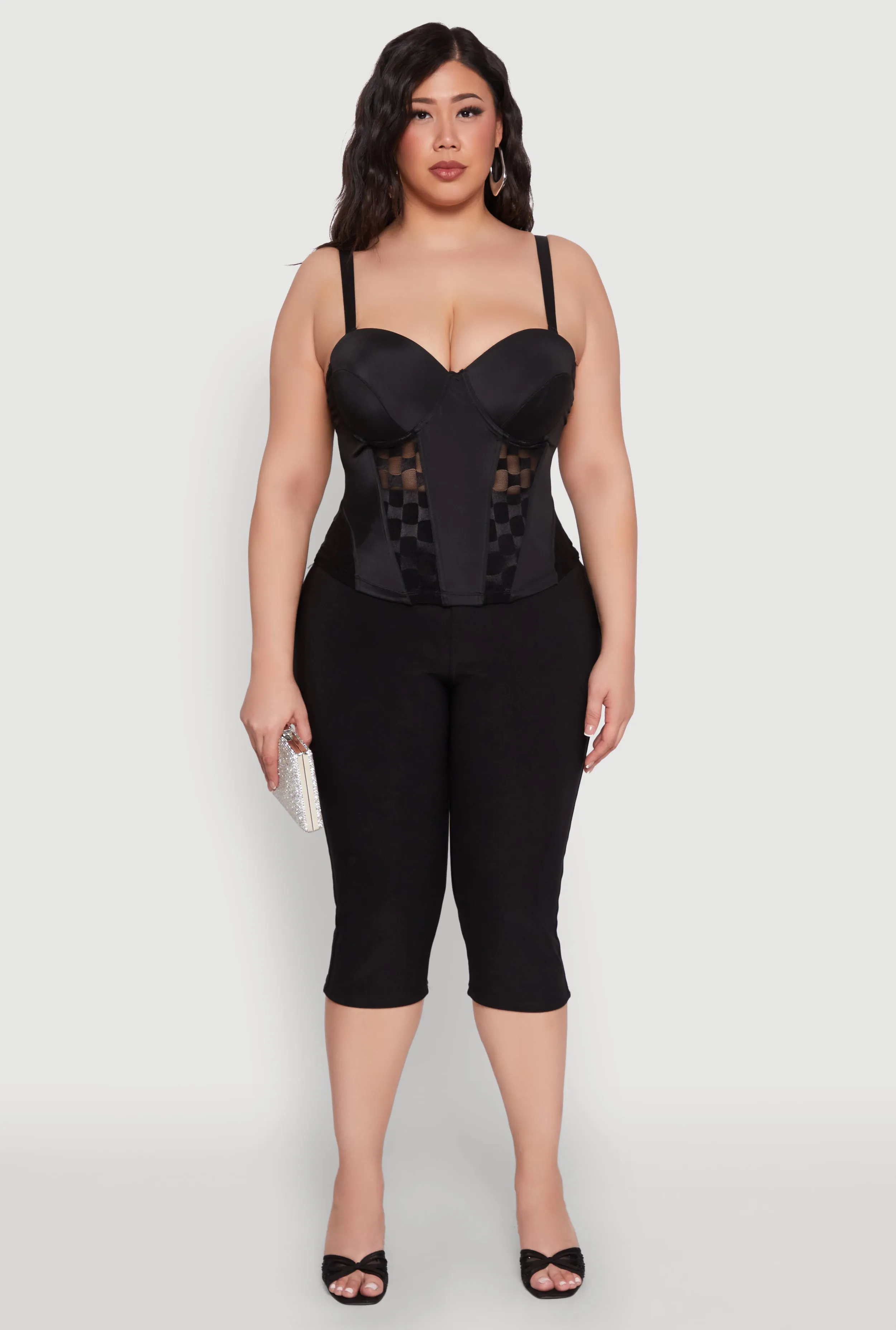 Plus Size Checkered Mesh Bustier Top sold by Rainbow product image thumbnail 3