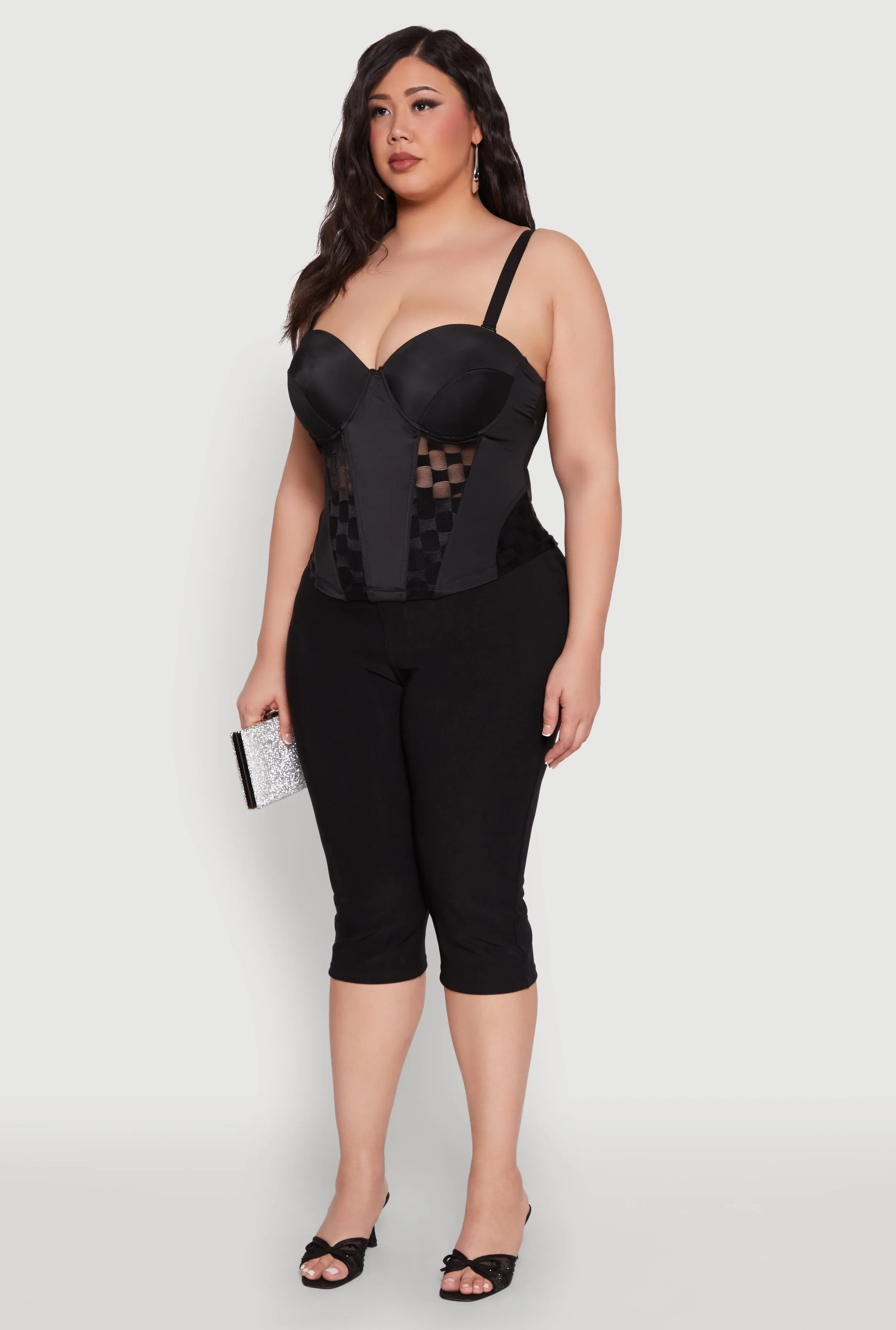 Plus Size Checkered Mesh Bustier Top sold by Rainbow product image thumbnail 5