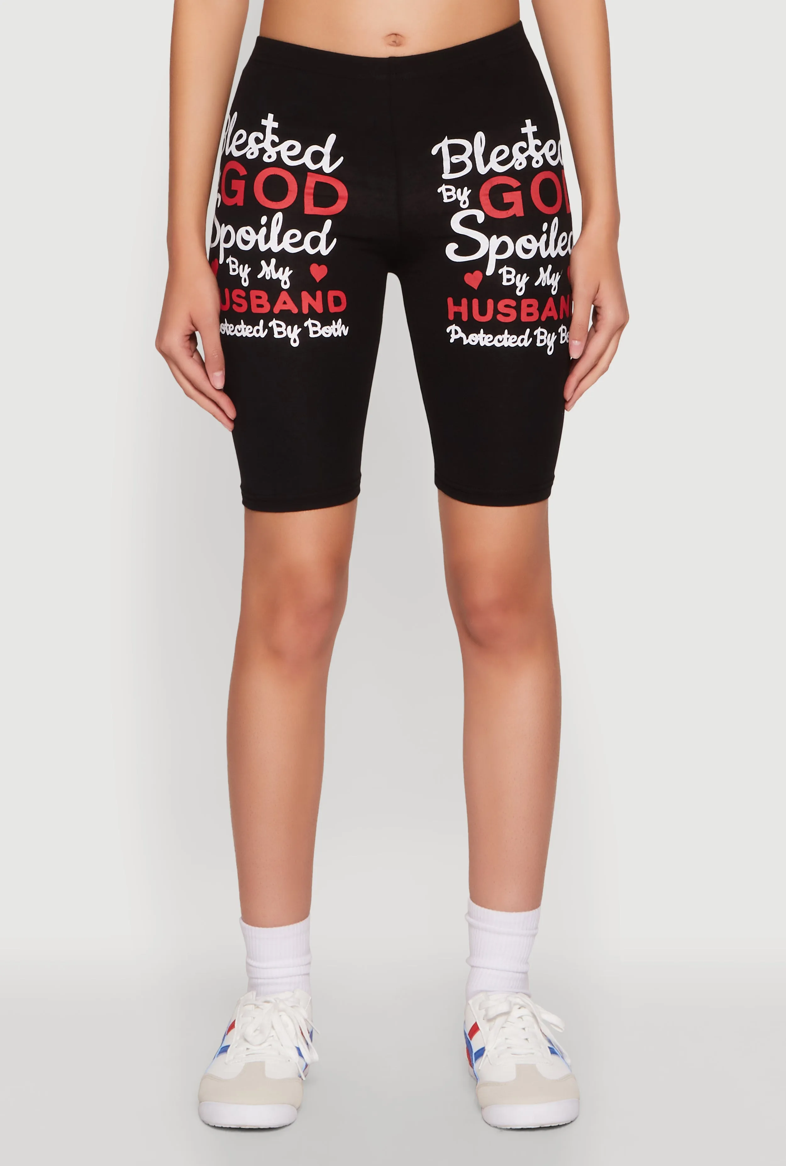 Blessed By God Graphic Biker Shorts sold by Rainbow product image thumbnail 5