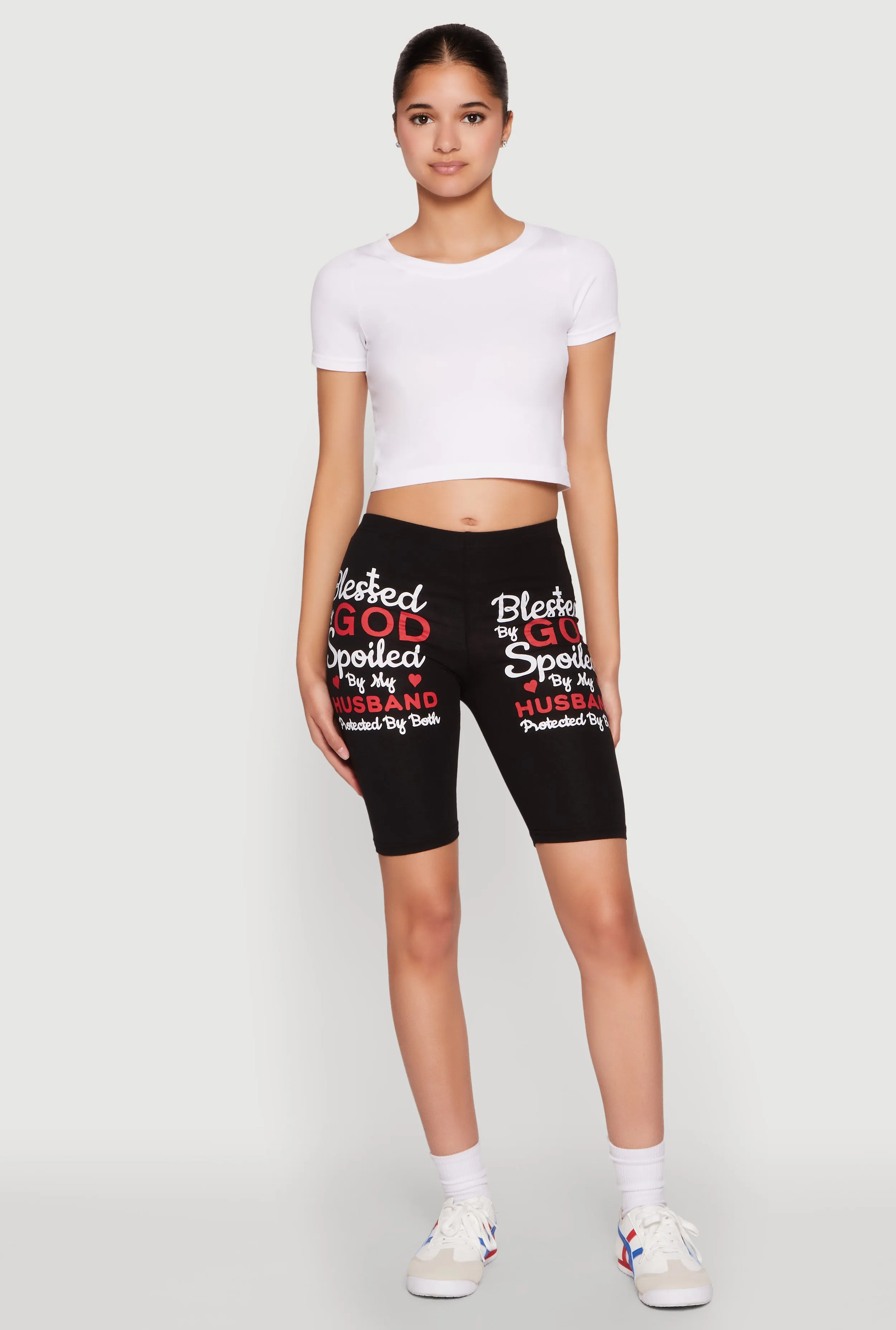 Blessed By God Graphic Biker Shorts sold by Rainbow product image thumbnail 2