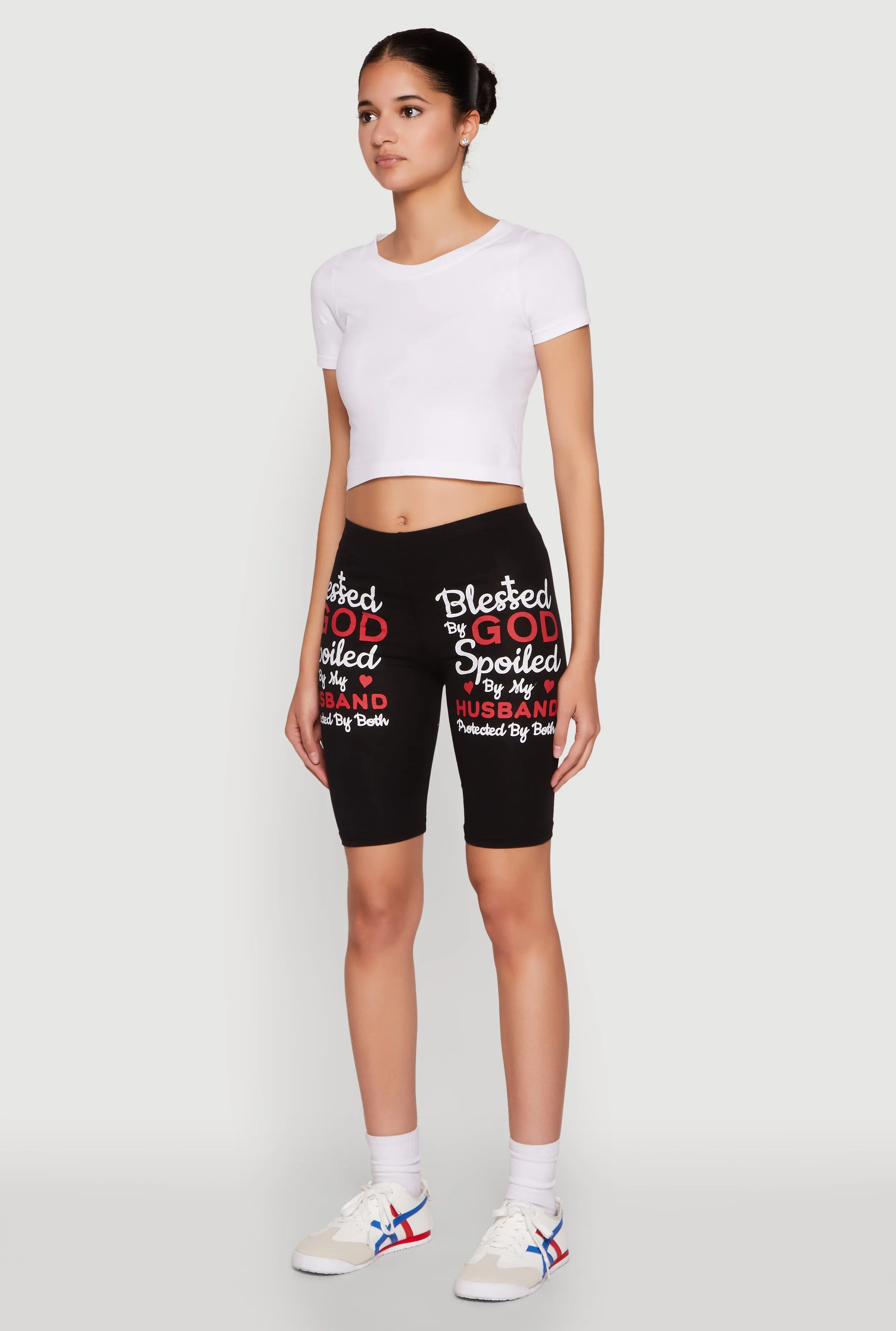 Blessed By God Graphic Biker Shorts sold by Rainbow product image thumbnail 3