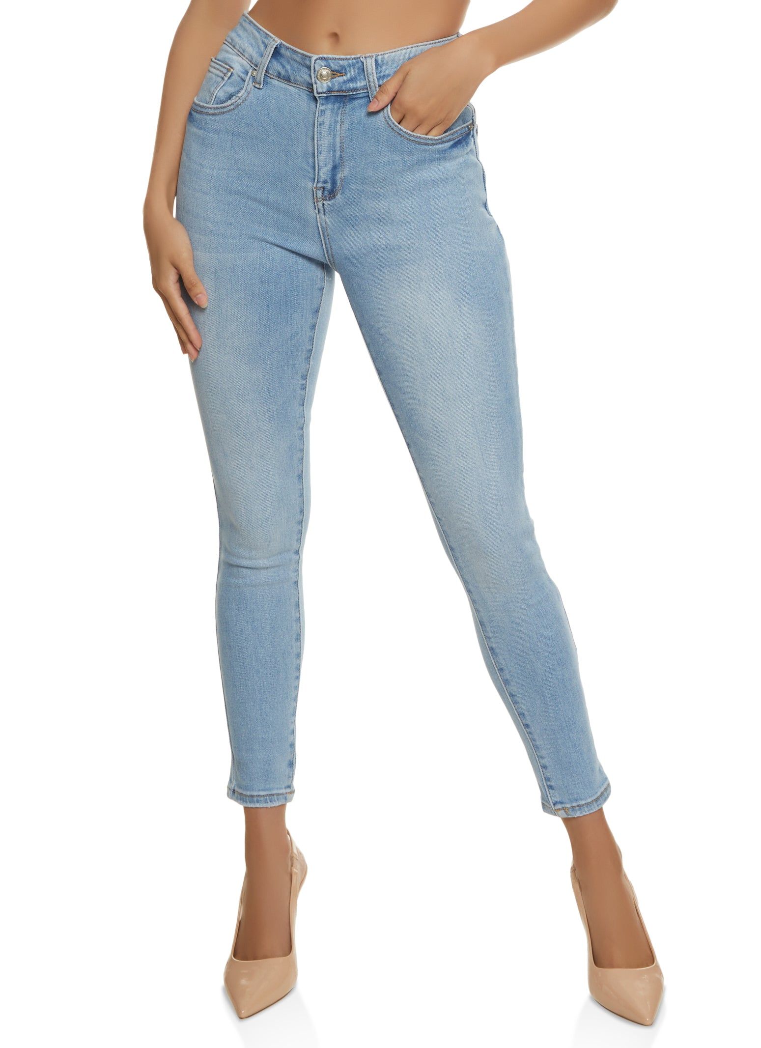 WAX Cropped High Rise Skinny Jeans sold by Rainbow
