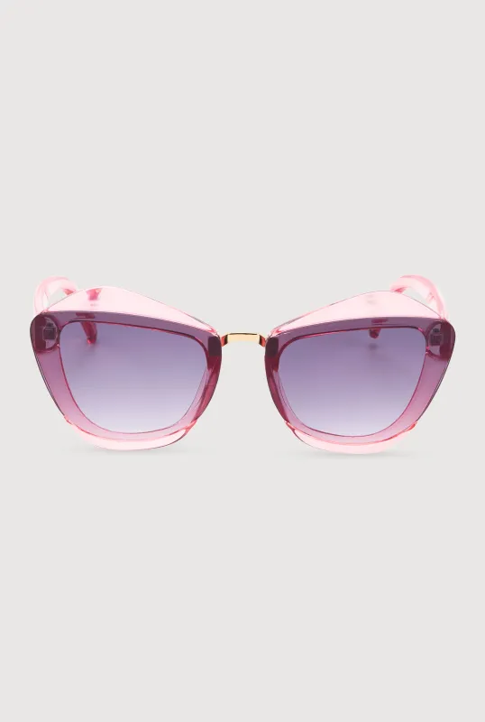 Metallic Detail Cat Eye Sunglasses sold by Rainbow