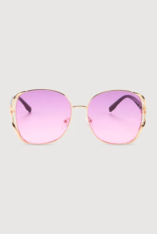 Rhinestone Side Detail Oversized Sunglasses sold by Rainbow