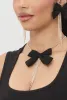 Bow Tassel Necklace and Drop Earrings Set sold by Rainbow