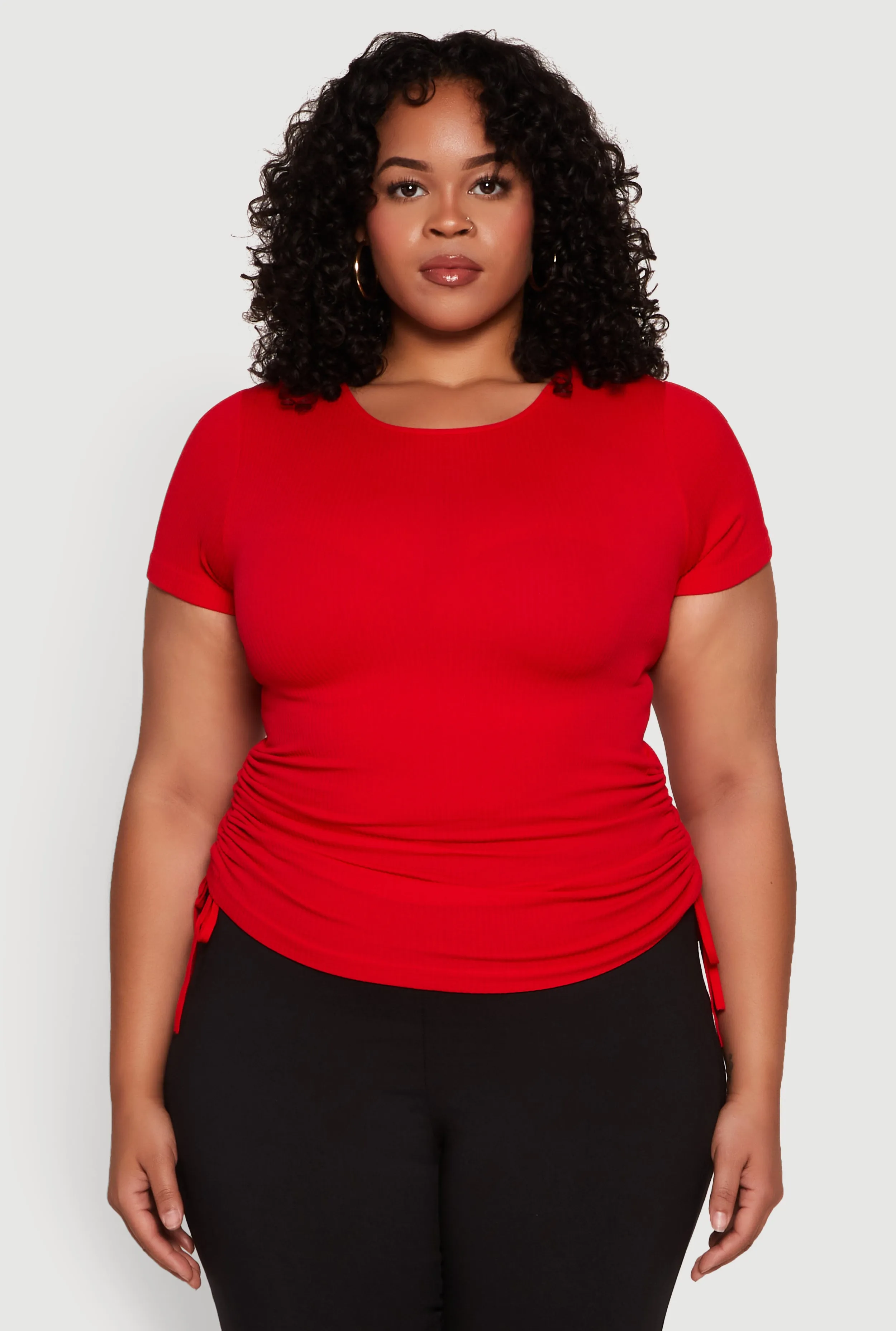 Plus Size Seamless Drawstring Side Tee sold by Rainbow product image thumbnail 2