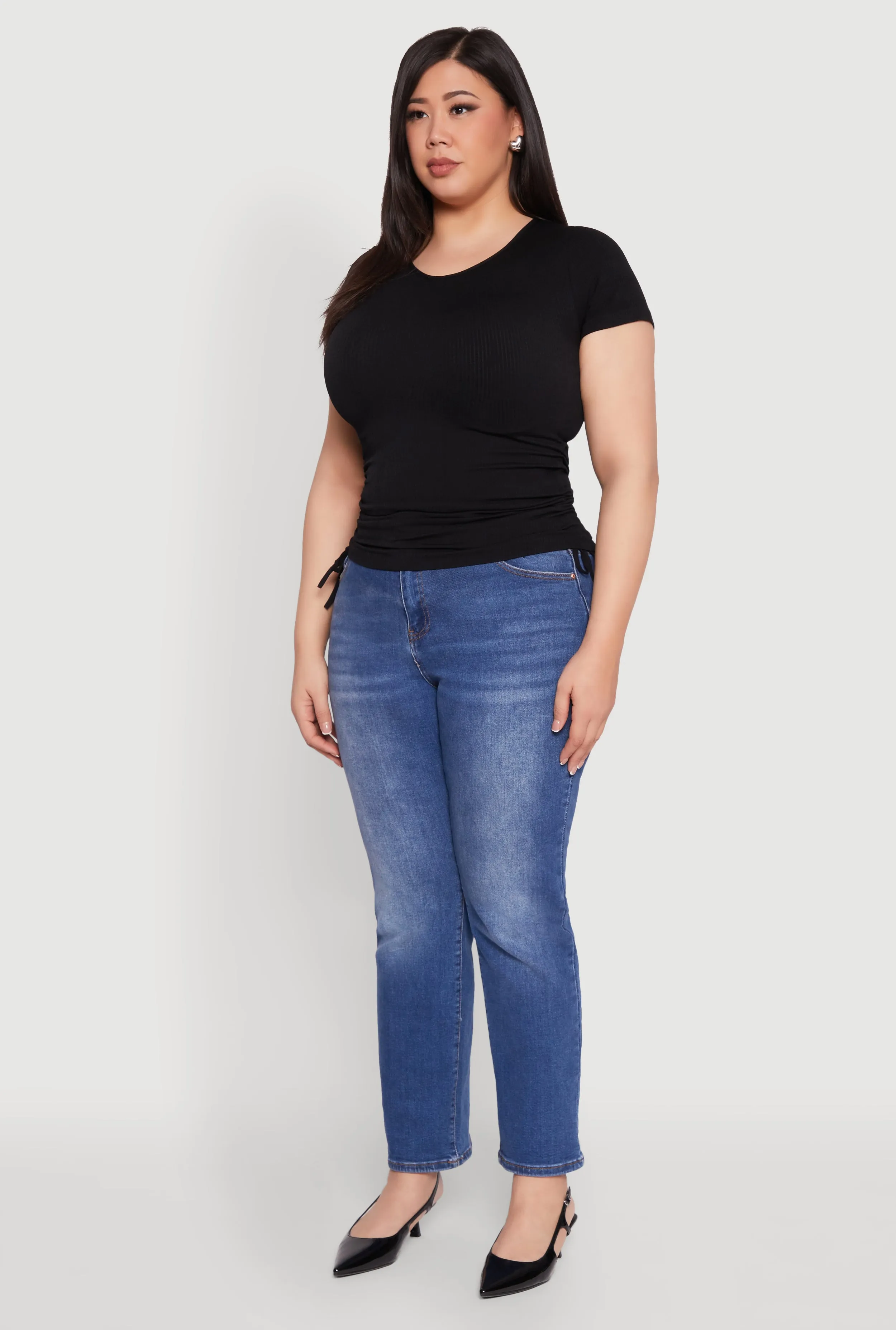 Plus Size Seamless Drawstring Side Tee sold by Rainbow product image thumbnail 5