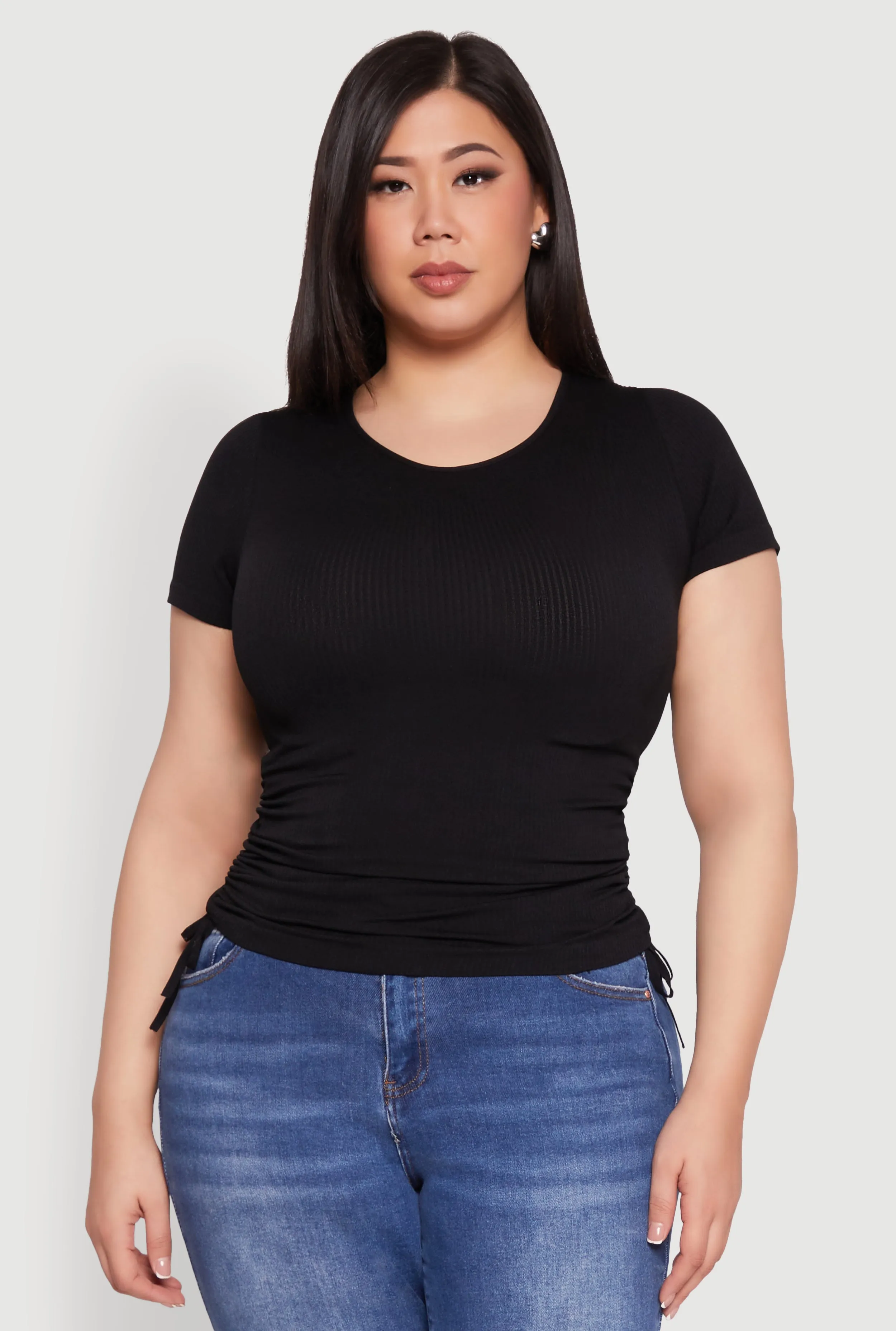 Plus Size Seamless Drawstring Side Tee sold by Rainbow product image thumbnail 2
