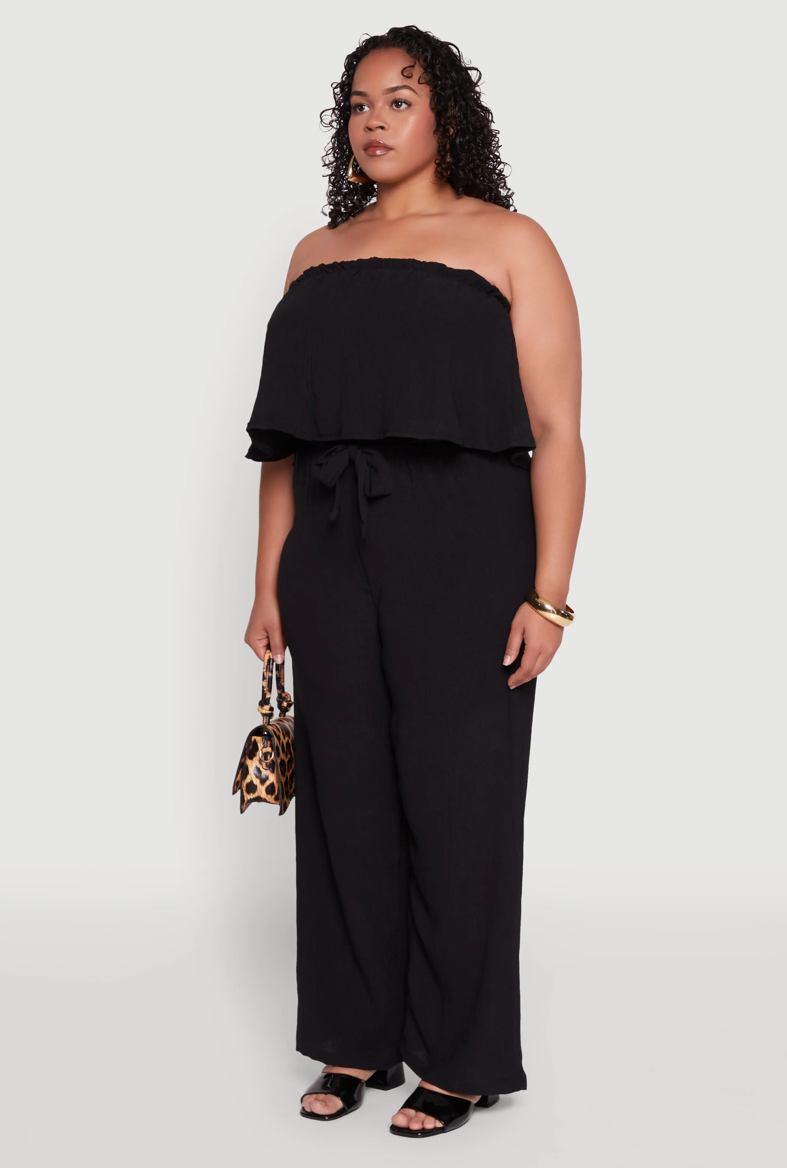 Plus Size Ruffle Overlay Jumpsuit sold by Rainbow product image thumbnail 3