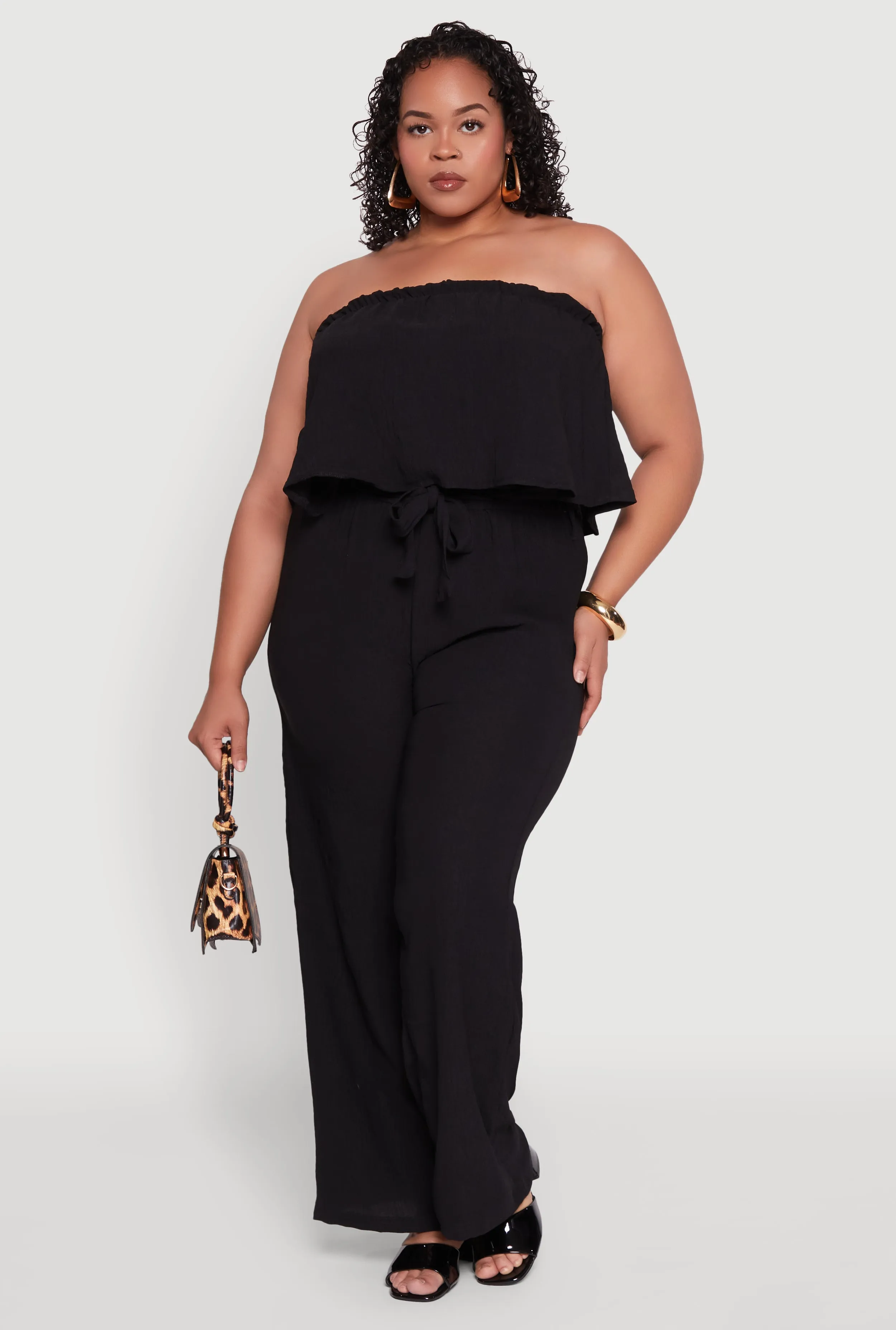 Plus Size Ruffle Overlay Jumpsuit sold by Rainbow product image thumbnail 2