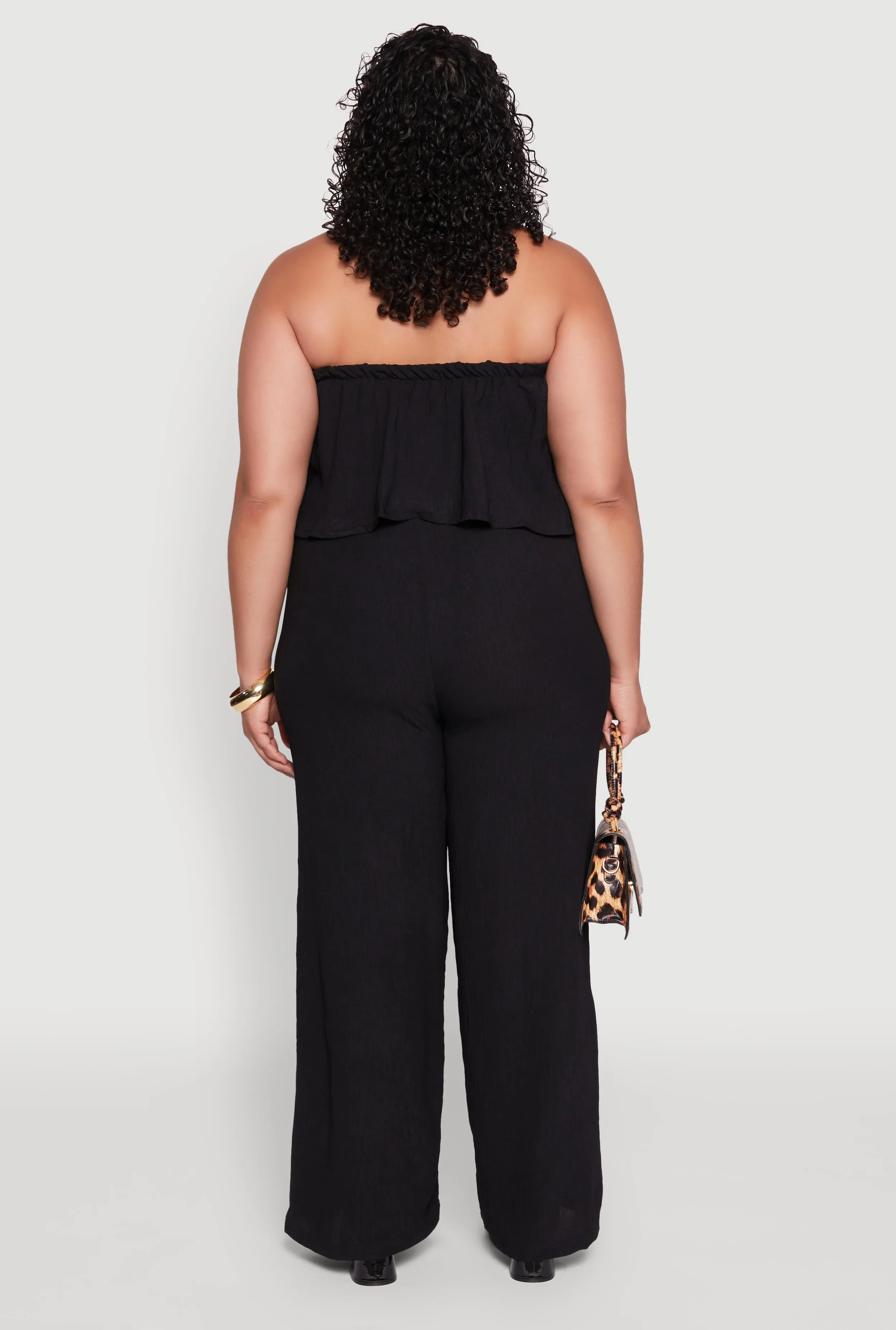 Plus Size Ruffle Overlay Jumpsuit sold by Rainbow product image thumbnail 5