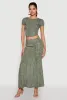 Ribbed Knit Mineral Wash Cropped Tee sold by Rainbow