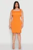 Plus Size Ribbed Knit Square Neck Tank Dress sold by Rainbow