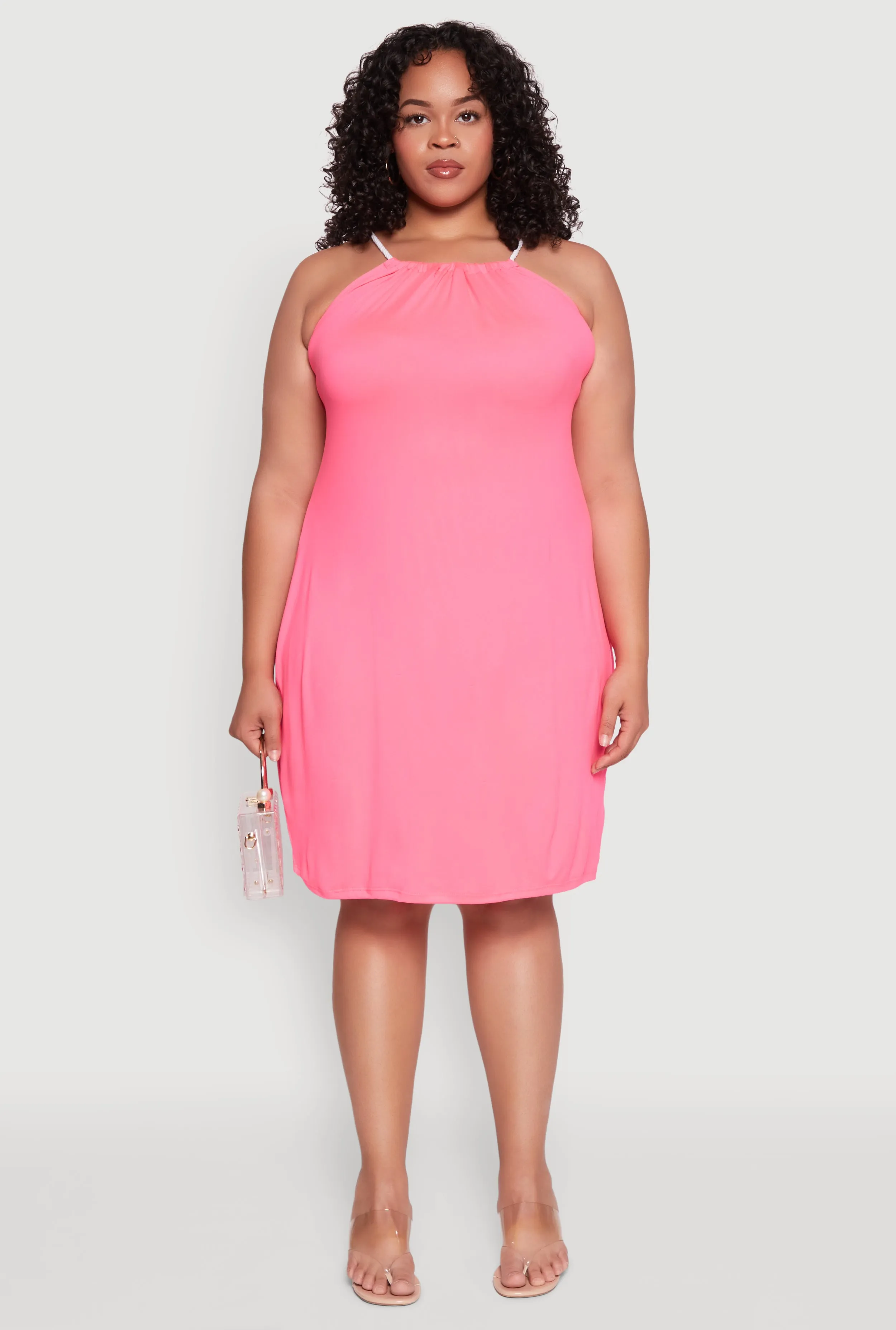 Plus Size Keyhole Back Rope Strap Midi Dress sold by Rainbow product image thumbnail 2