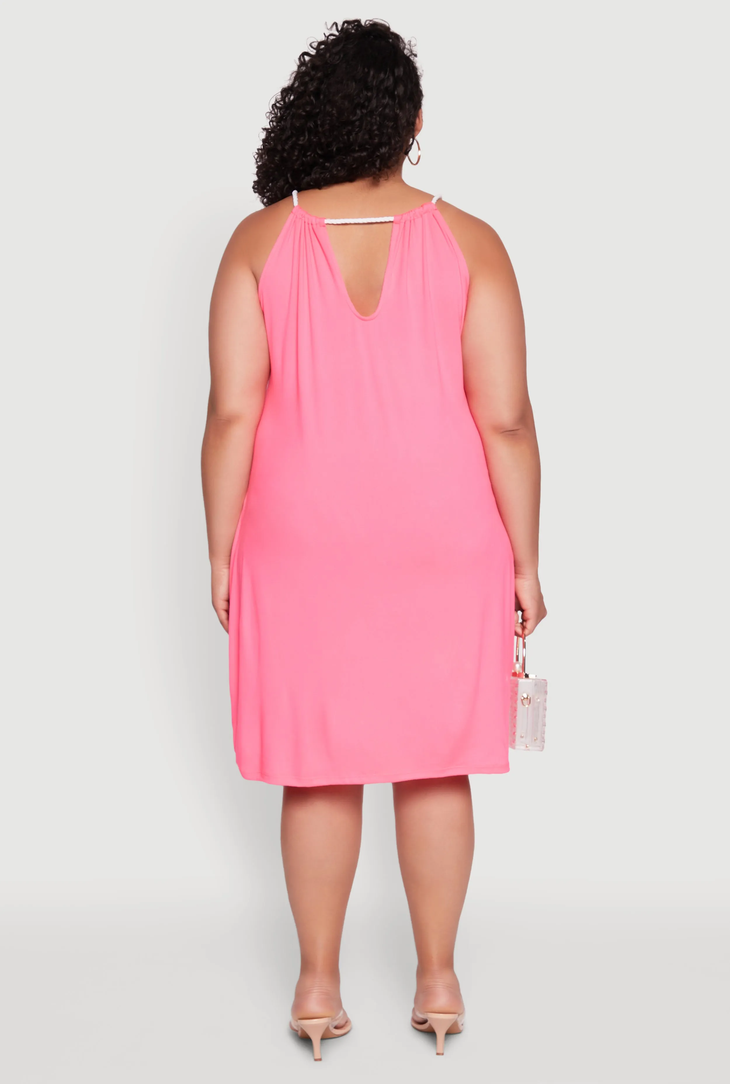 Plus Size Keyhole Back Rope Strap Midi Dress sold by Rainbow product image thumbnail 5