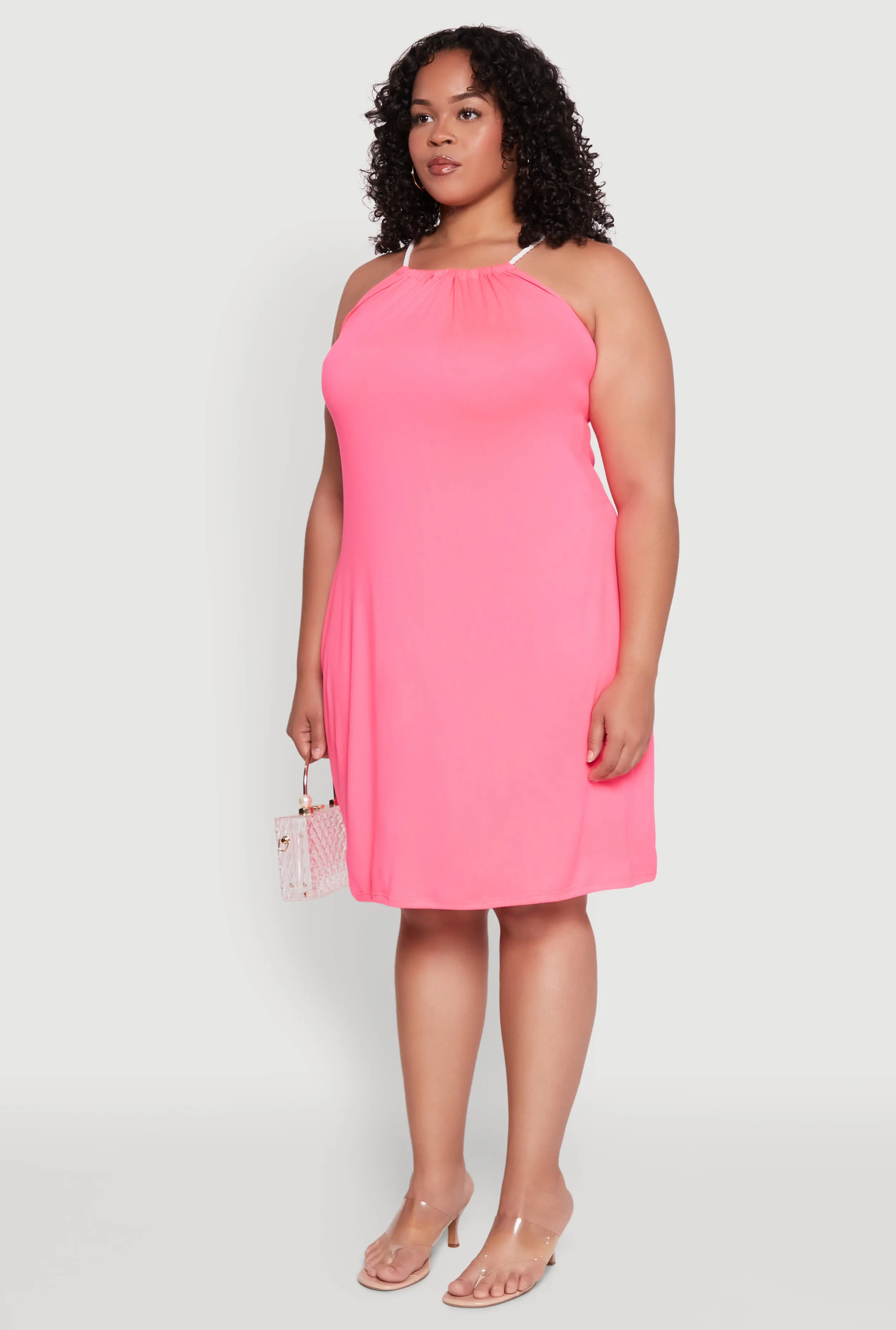 Plus Size Keyhole Back Rope Strap Midi Dress sold by Rainbow product image thumbnail 3