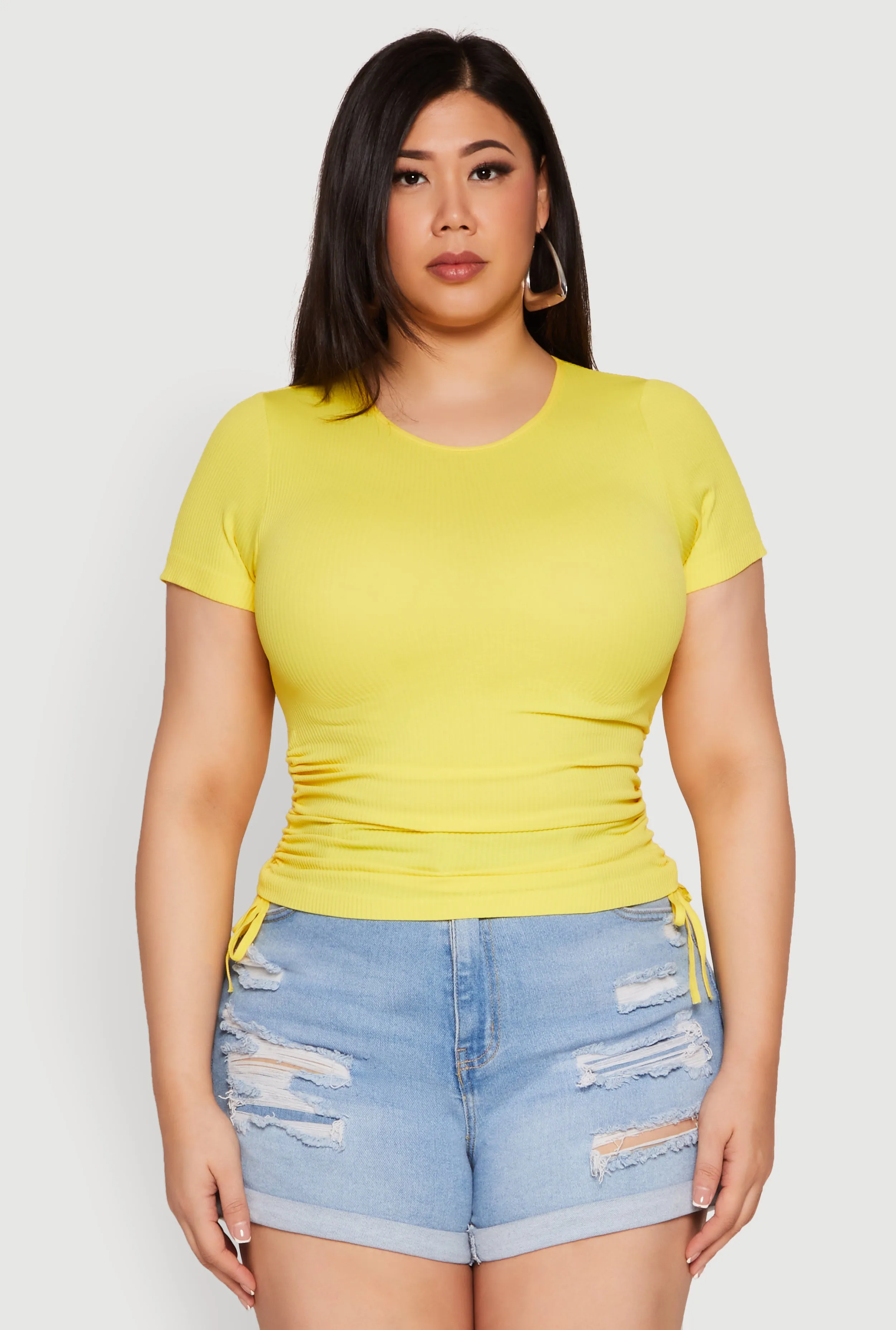 Plus Size Seamless Drawstring Side Tee sold by Rainbow product image thumbnail 2