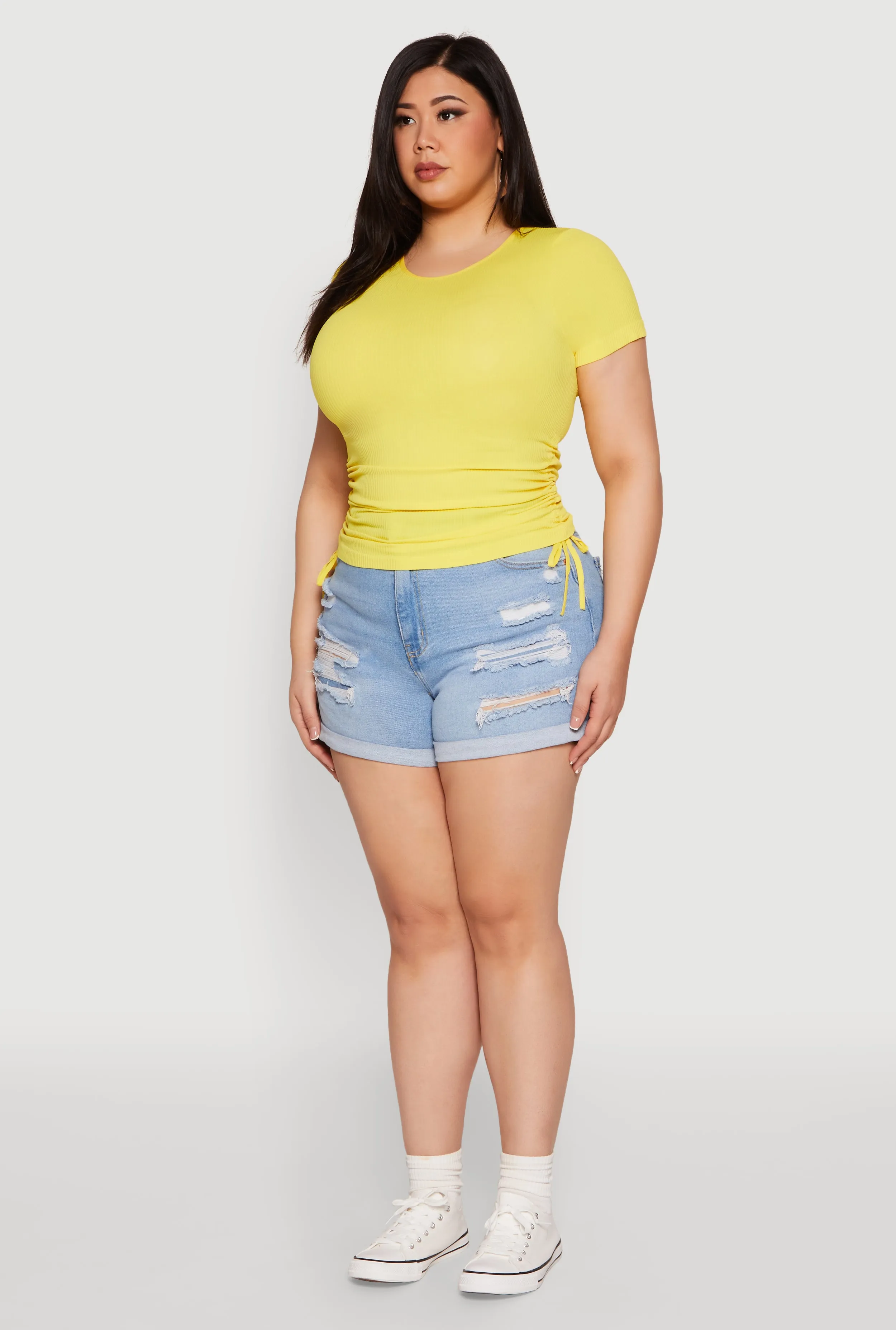 Plus Size Seamless Drawstring Side Tee sold by Rainbow product image thumbnail 5