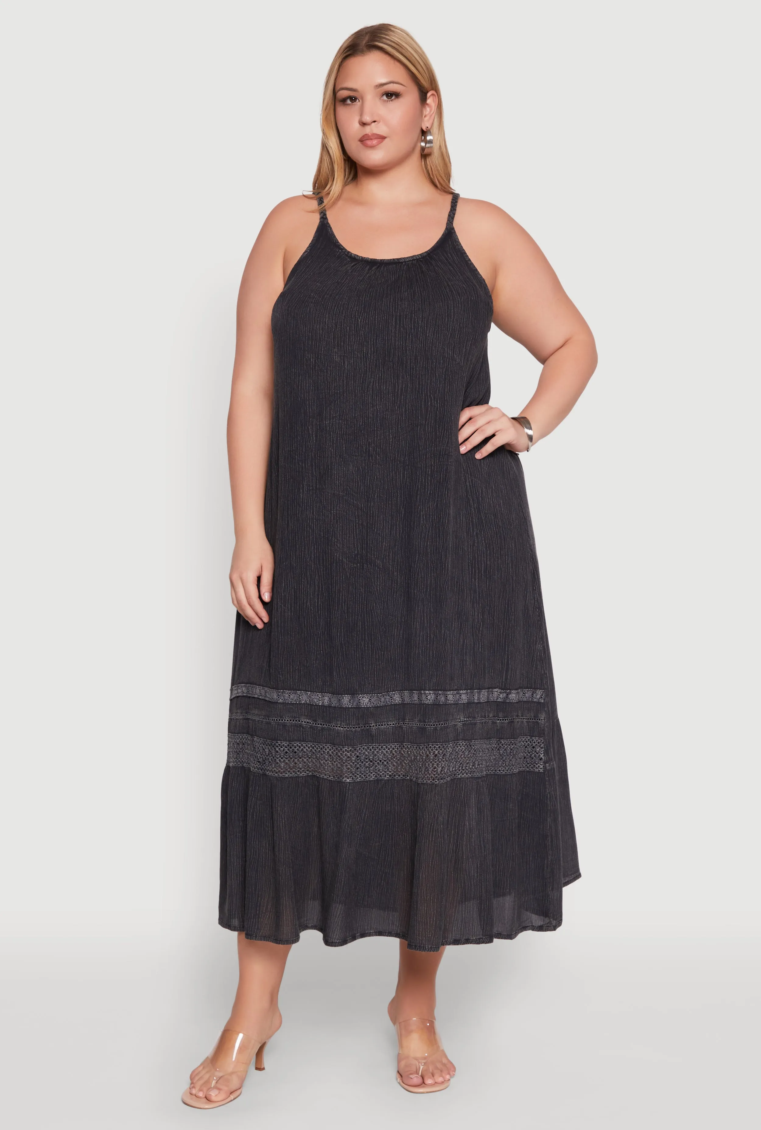 Plus Size Ruffle Trim Maxi Dress sold by Rainbow product image thumbnail 2
