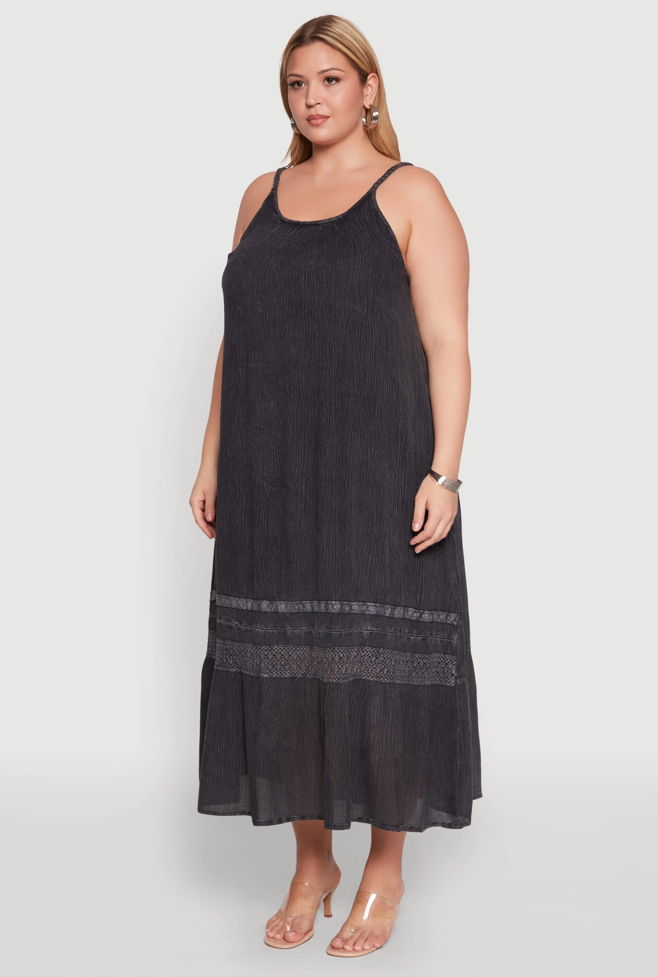 Plus Size Ruffle Trim Maxi Dress sold by Rainbow product image thumbnail 3