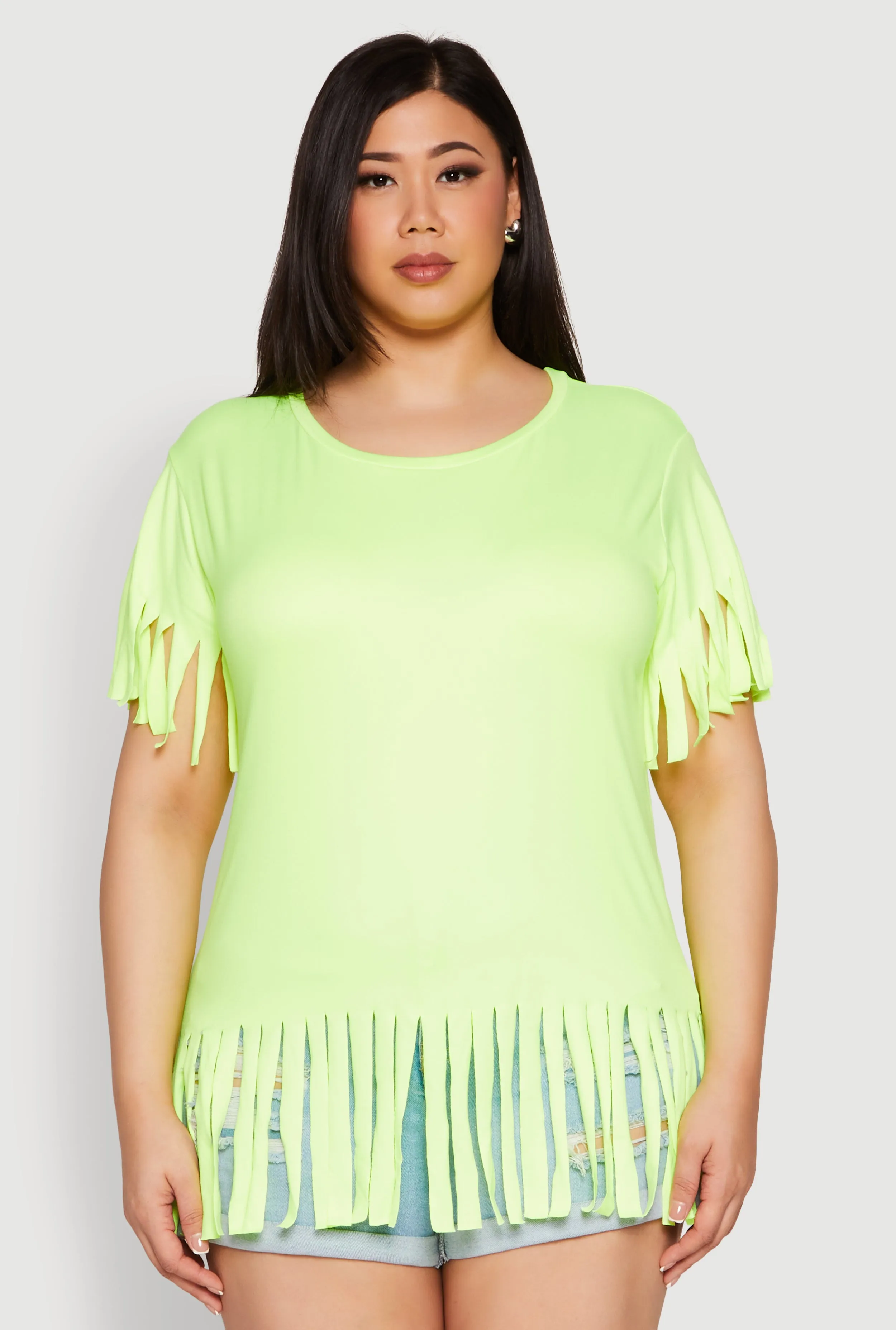 Plus Size Fringe Hem Tee sold by Rainbow product image thumbnail 2