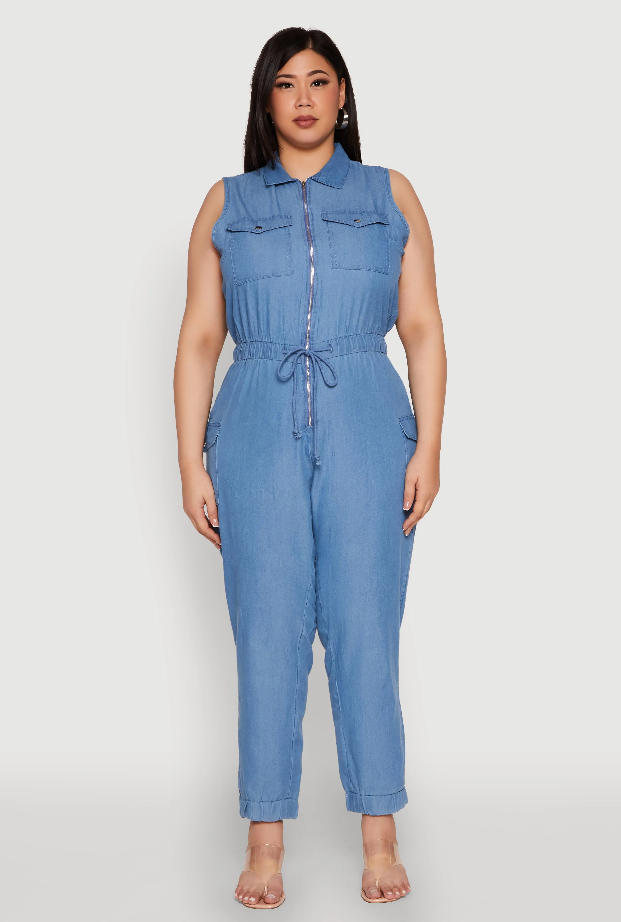 Plus Size Twill Zip Front Jumpsuit sold by Rainbow product image thumbnail 2