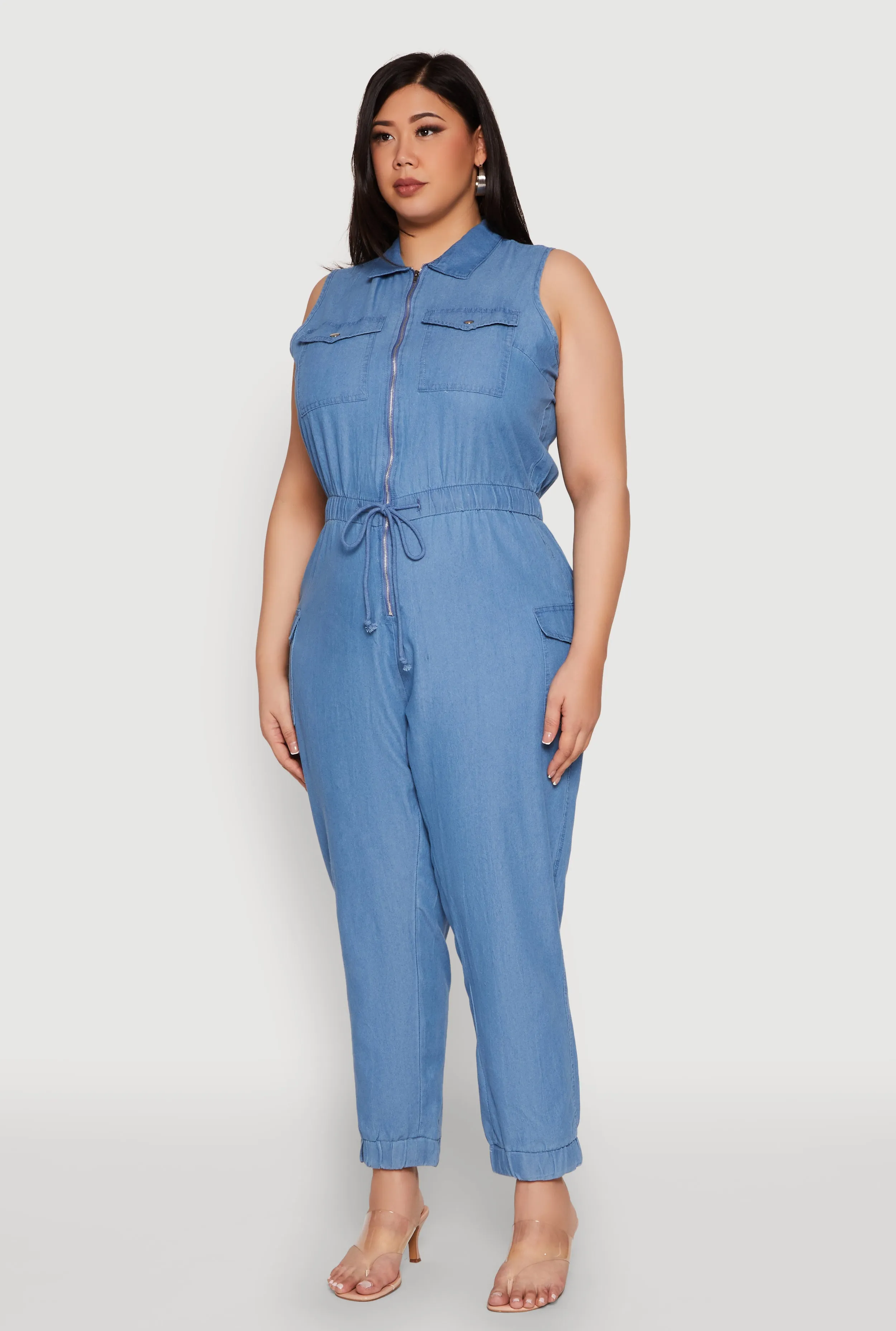 Plus Size Twill Zip Front Jumpsuit sold by Rainbow product image thumbnail 3