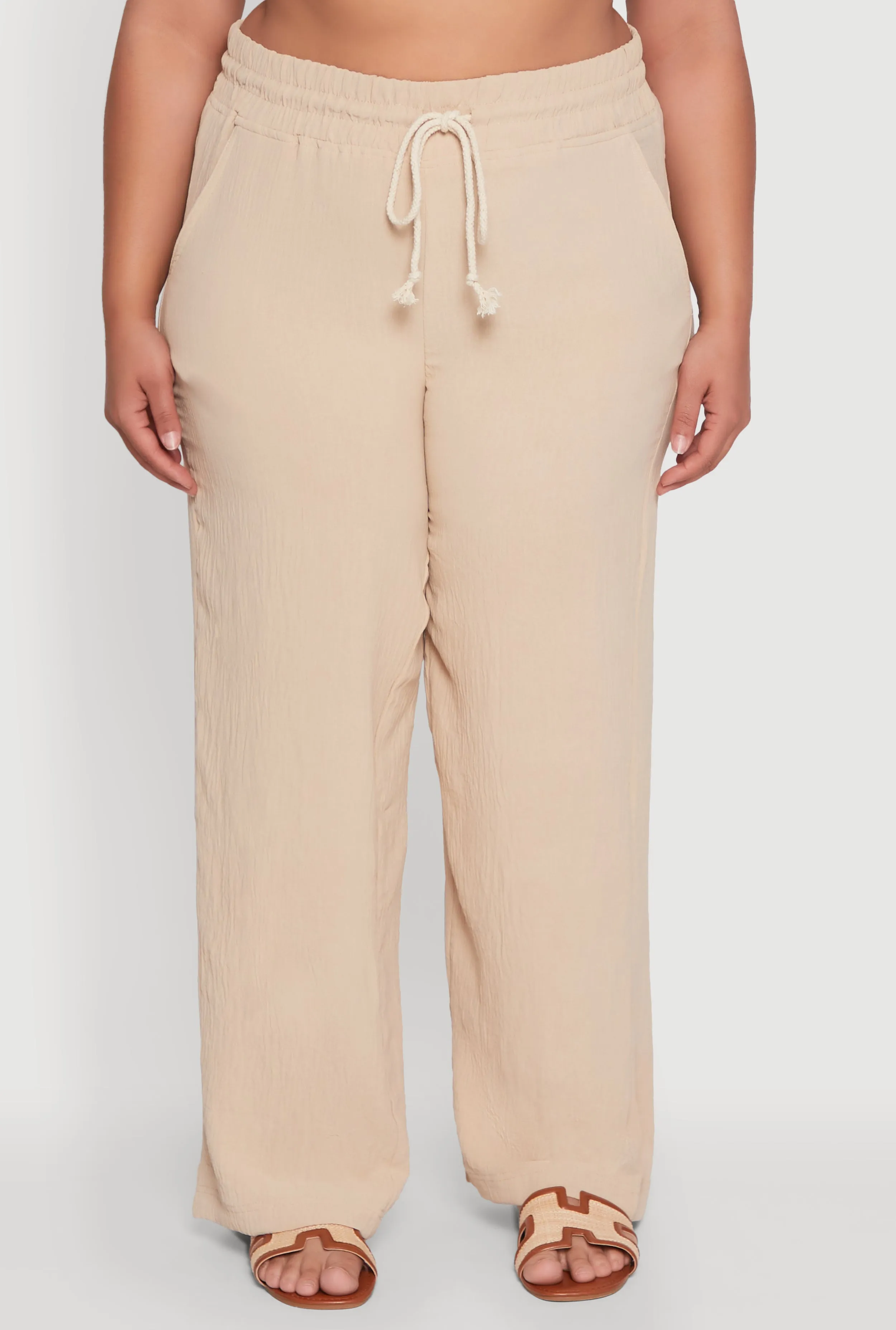 Plus Size Airy High Waisted Palazzo Pants sold by Rainbow product image thumbnail 5