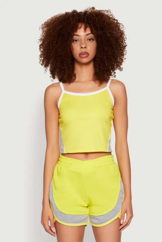 Side Marled Detail Cropped Cami sold by Rainbow