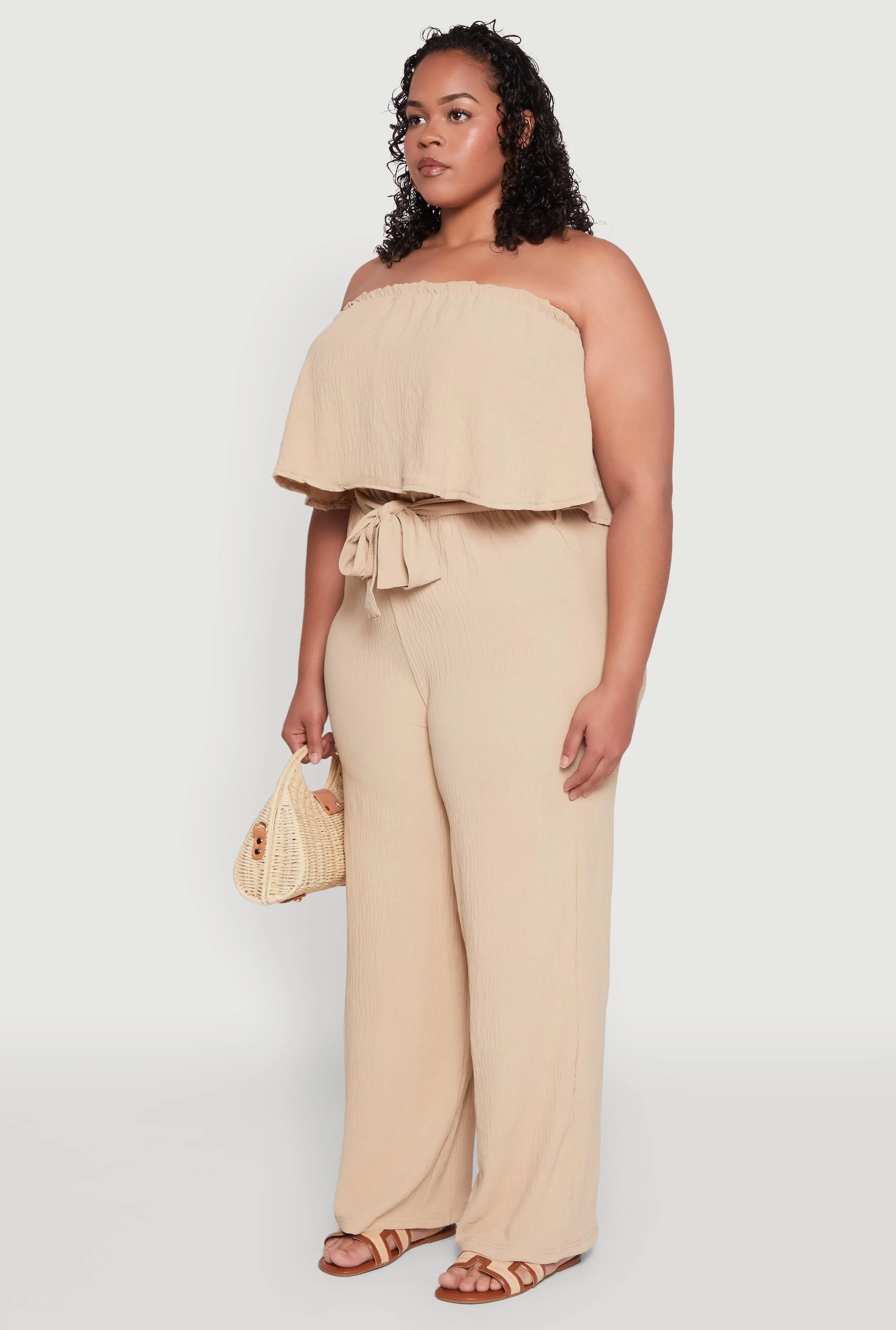 Plus Size Ruffle Overlay Jumpsuit sold by Rainbow product image thumbnail 3