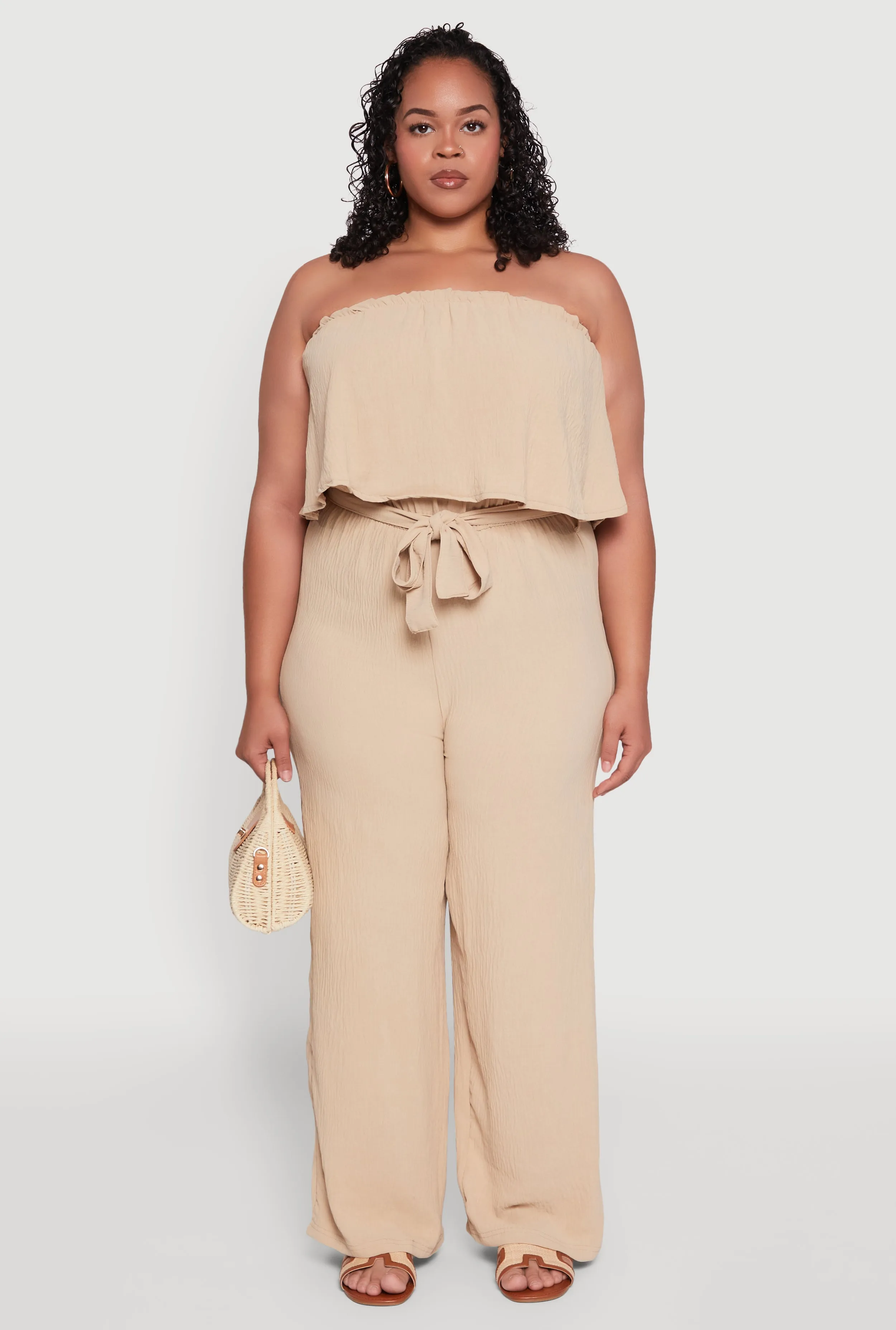 Plus Size Ruffle Overlay Jumpsuit sold by Rainbow product image thumbnail 2