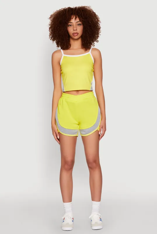 Marled Detail Dolphin Shorts sold by Rainbow