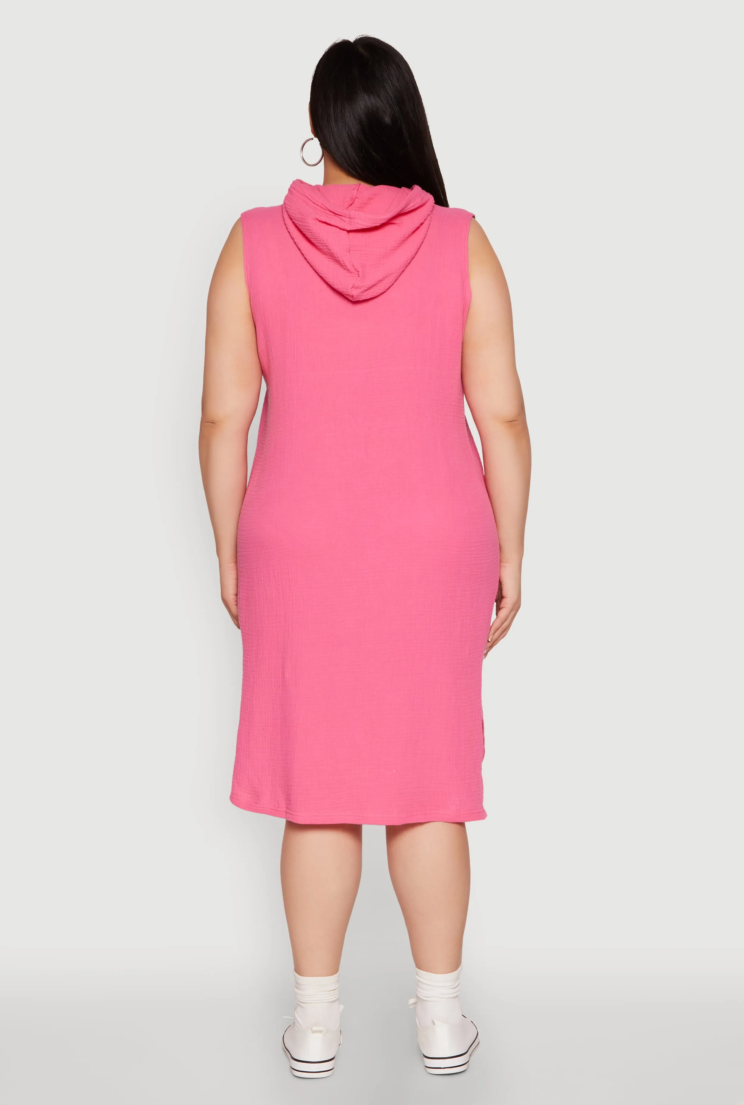 Plus Size Kangaroo Pocket Hooded Tank Dress sold by Rainbow product image thumbnail 5