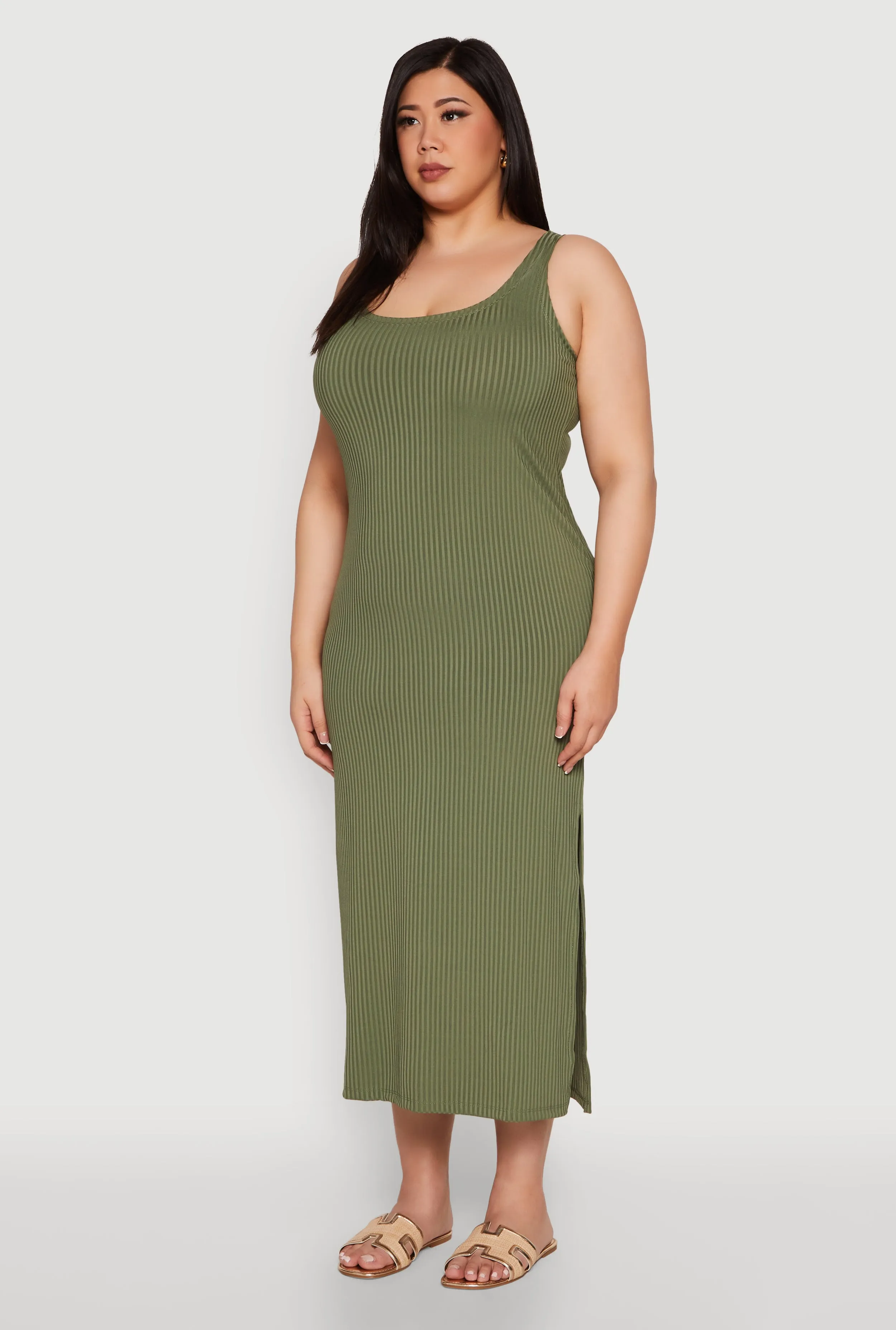 Plus Size Ribbed Knit Maxi Tank Dress sold by Rainbow product image thumbnail 3