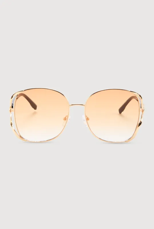 Rhinestone Side Detail Oversized Sunglasses sold by Rainbow