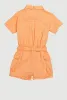 Girls Twill Tie Waist Belted Utility Romper sold by Rainbow