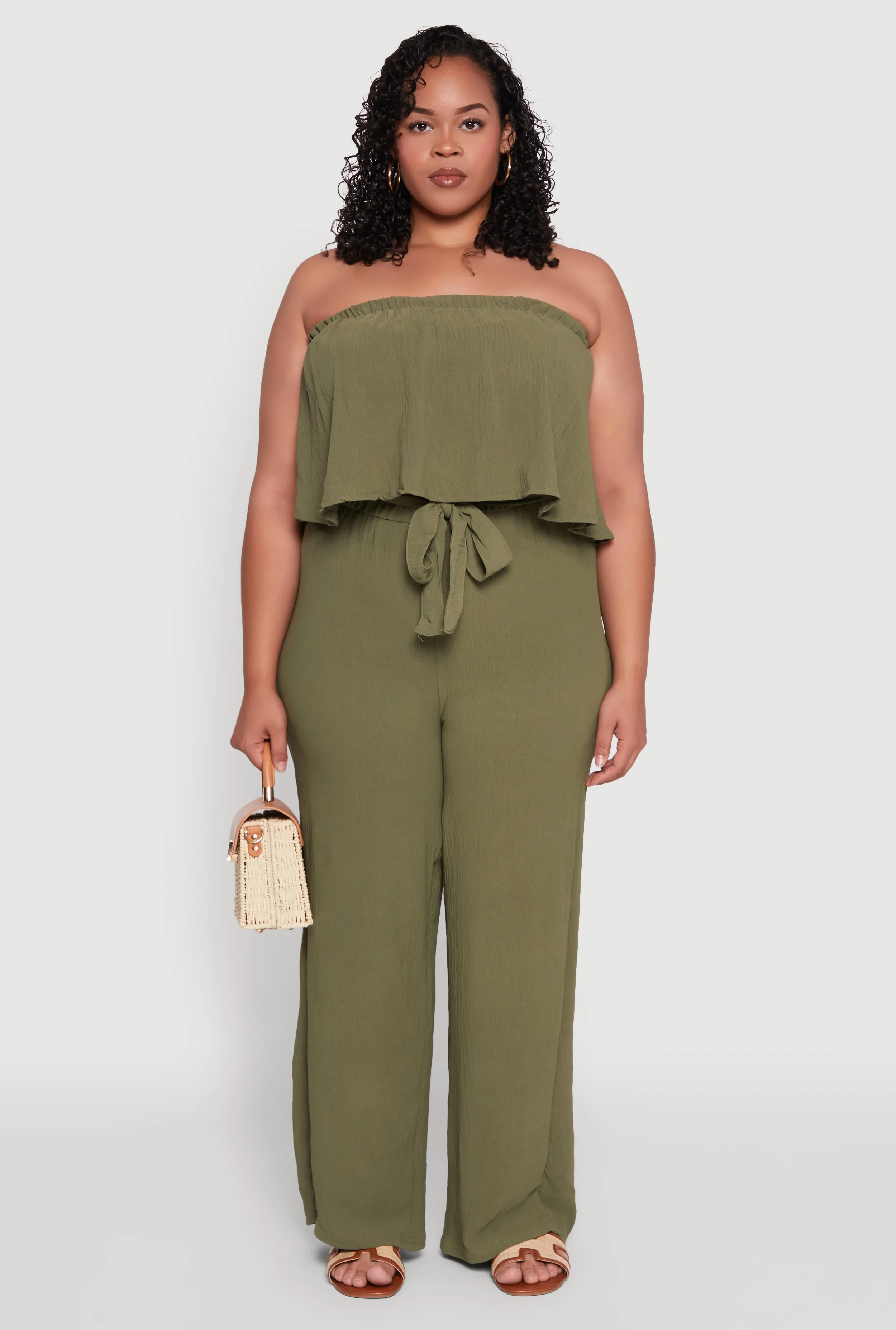 Plus Size Ruffle Overlay Jumpsuit sold by Rainbow product image thumbnail 2
