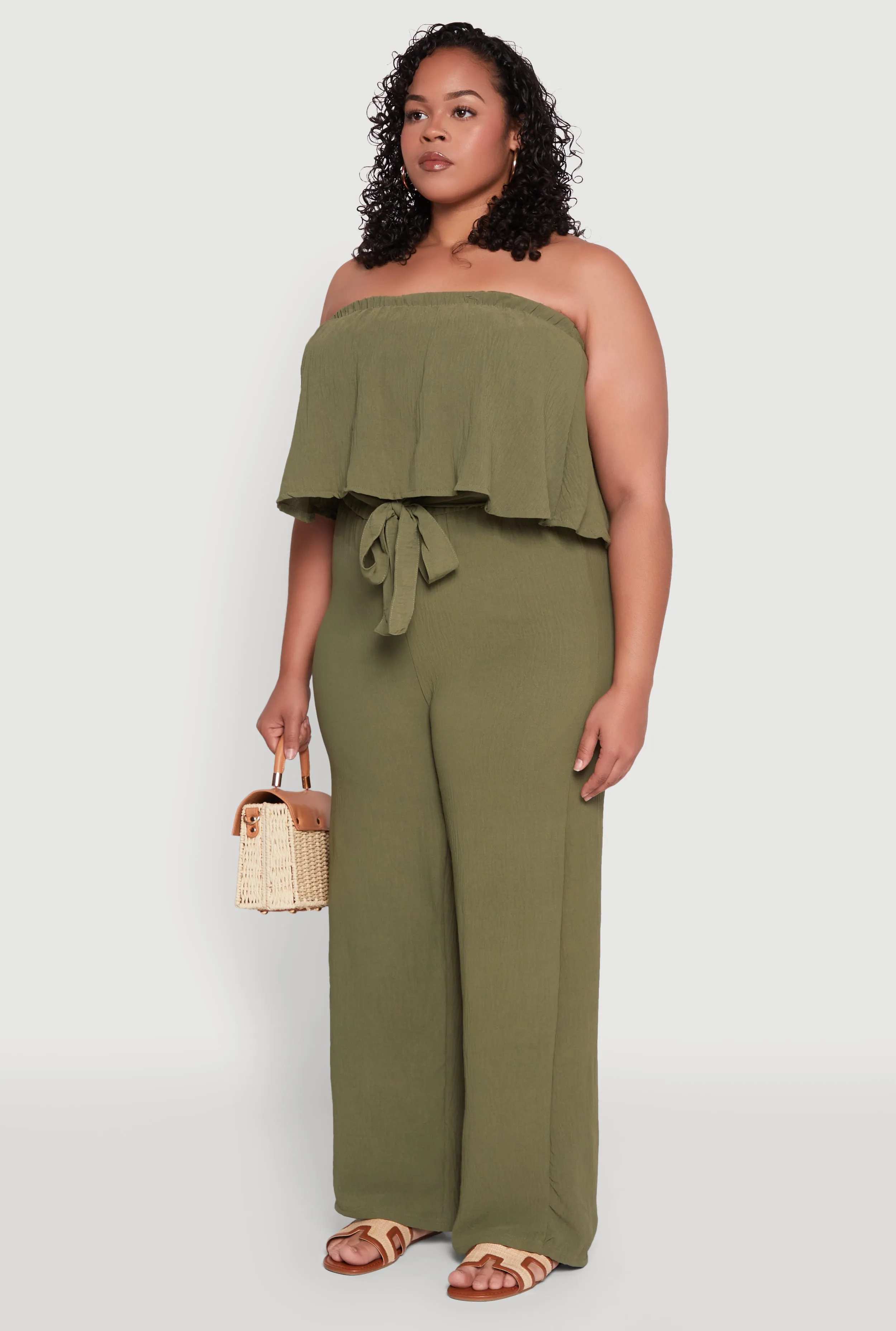 Plus Size Ruffle Overlay Jumpsuit sold by Rainbow product image thumbnail 3
