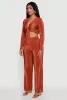 Plisse Tie Front Crop Top sold by Rainbow