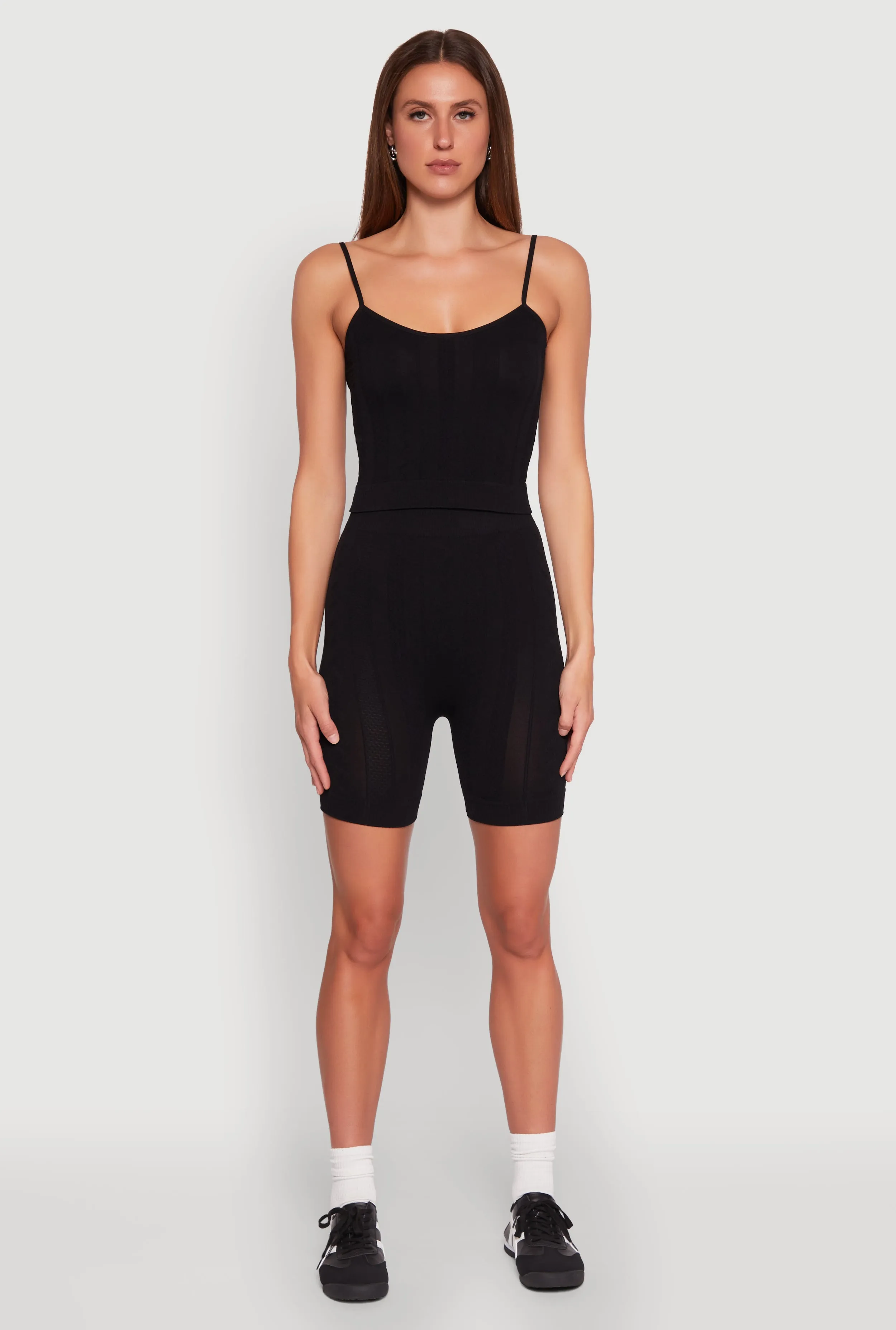 Seamless Textured Knit Cropped Cami and Bike Shorts sold by Rainbow product image thumbnail 2