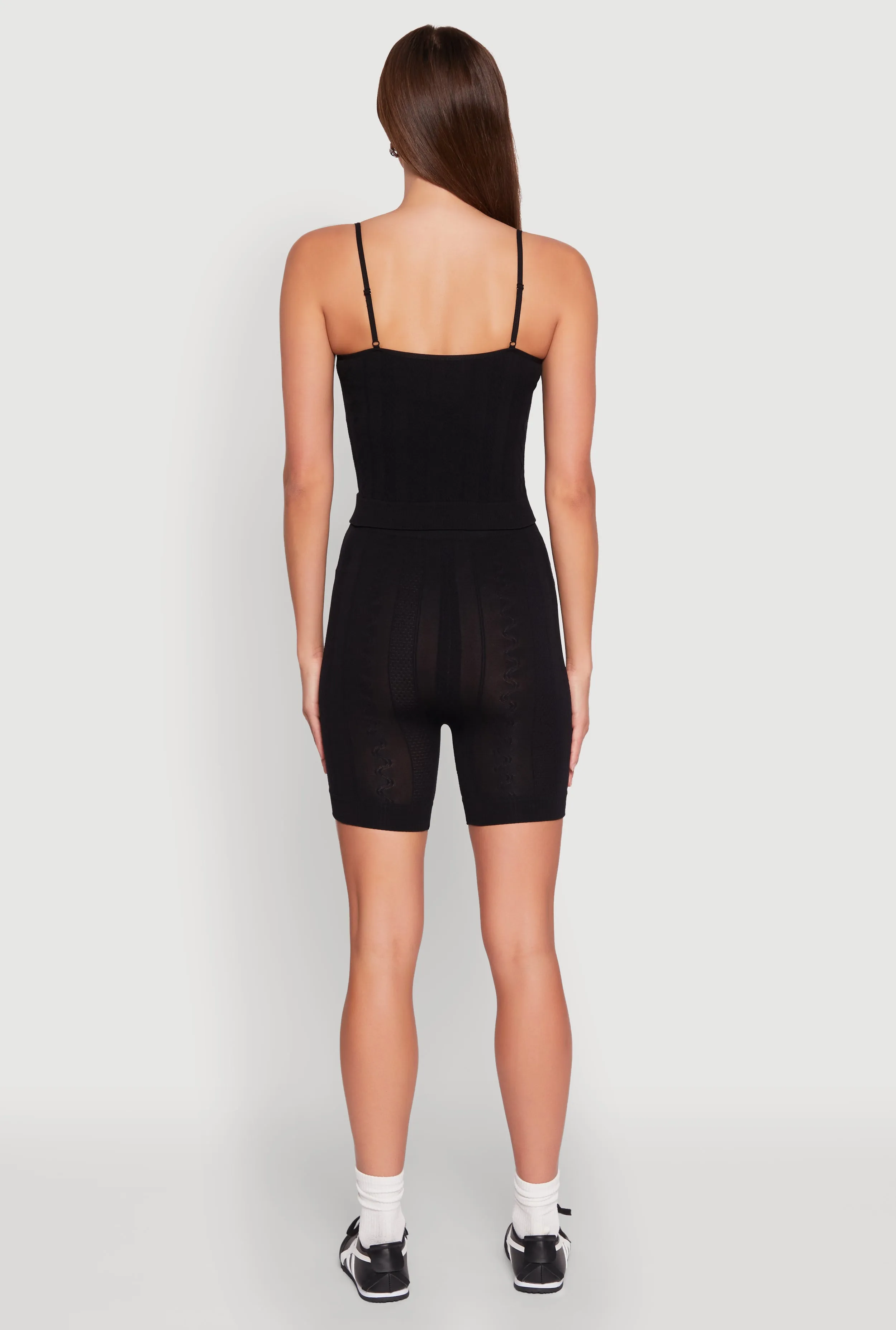 Seamless Textured Knit Cropped Cami and Bike Shorts sold by Rainbow product image thumbnail 5