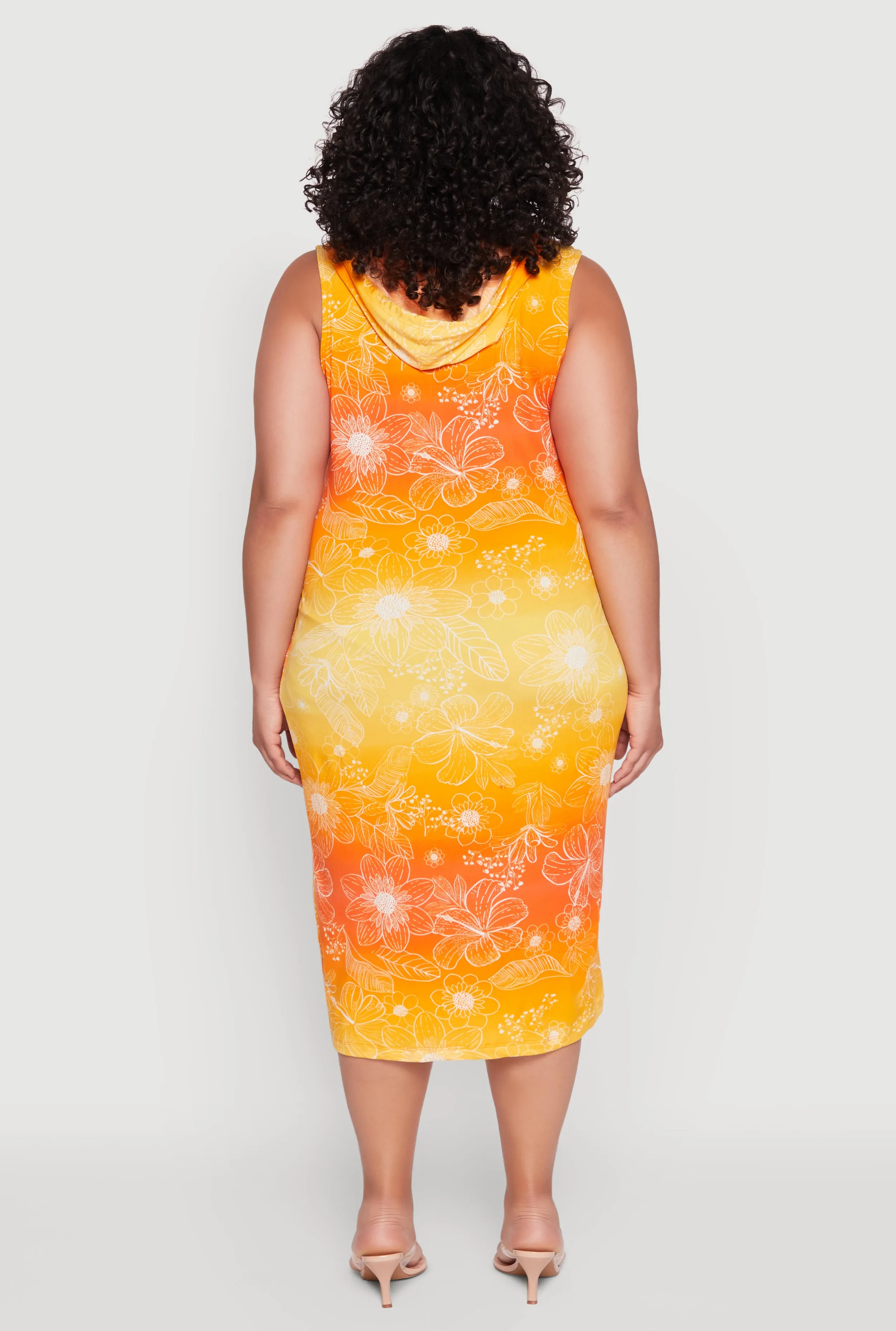Plus Size Hooded Floral Print Tank Dress sold by Rainbow product image thumbnail 5