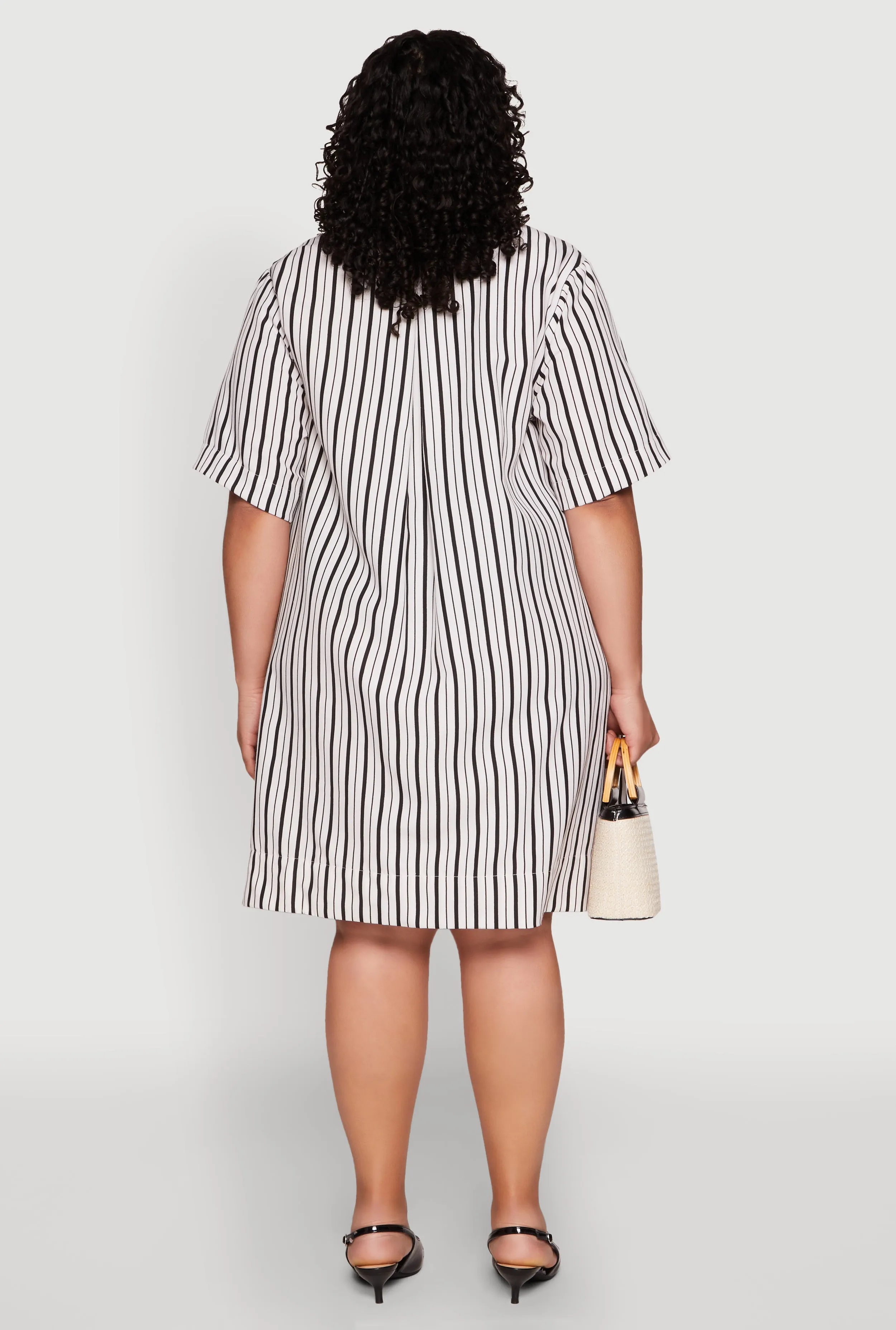 Plus Size Striped Short Sleeve Dress sold by Rainbow product image thumbnail 5